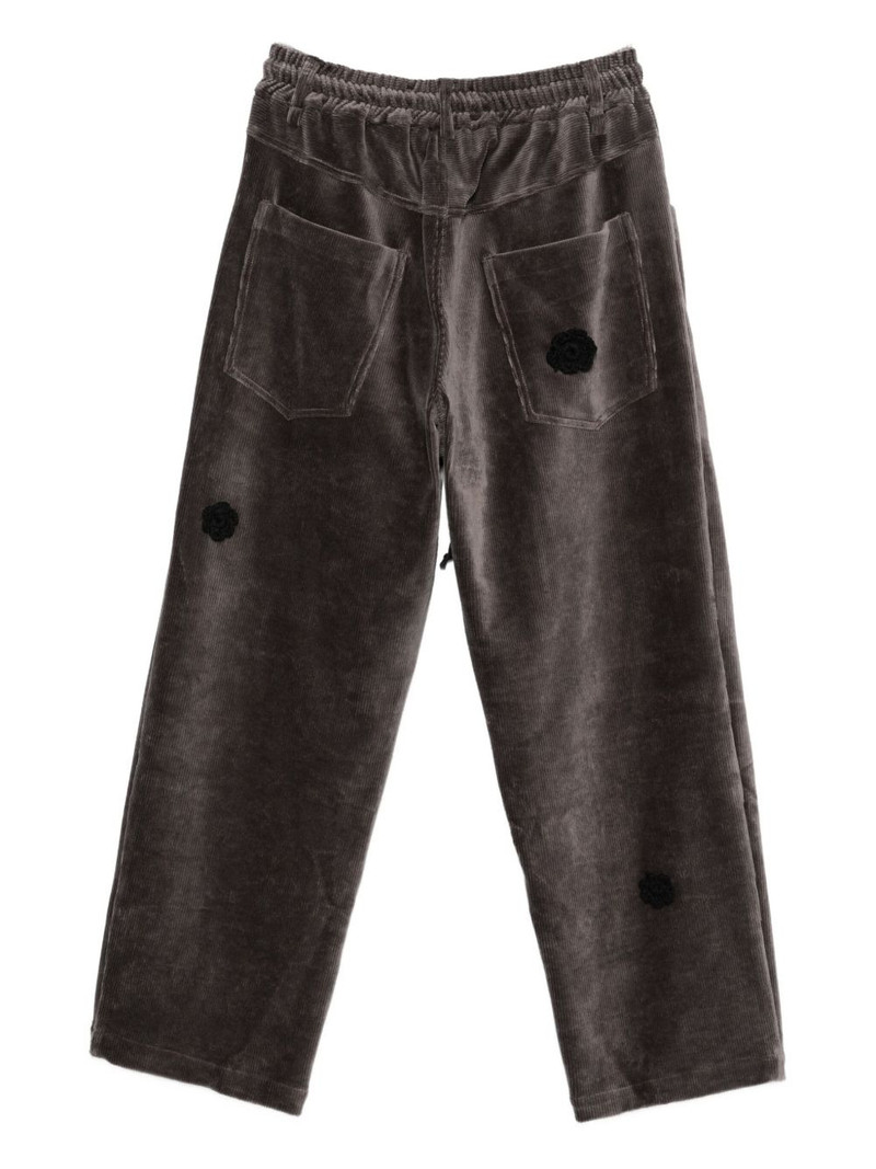 Song for the Mute appliqué-detail corduroy pants outlook