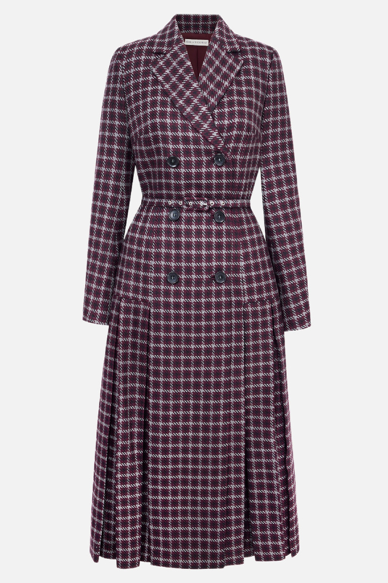 Chaney Dress In Red & Black Shetland Houndstooth 1