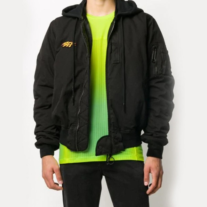 Off-White Off-White Stencil Arrows Motif Hooded Bomber Jacket OMEH017E20FAB0011001 outlook