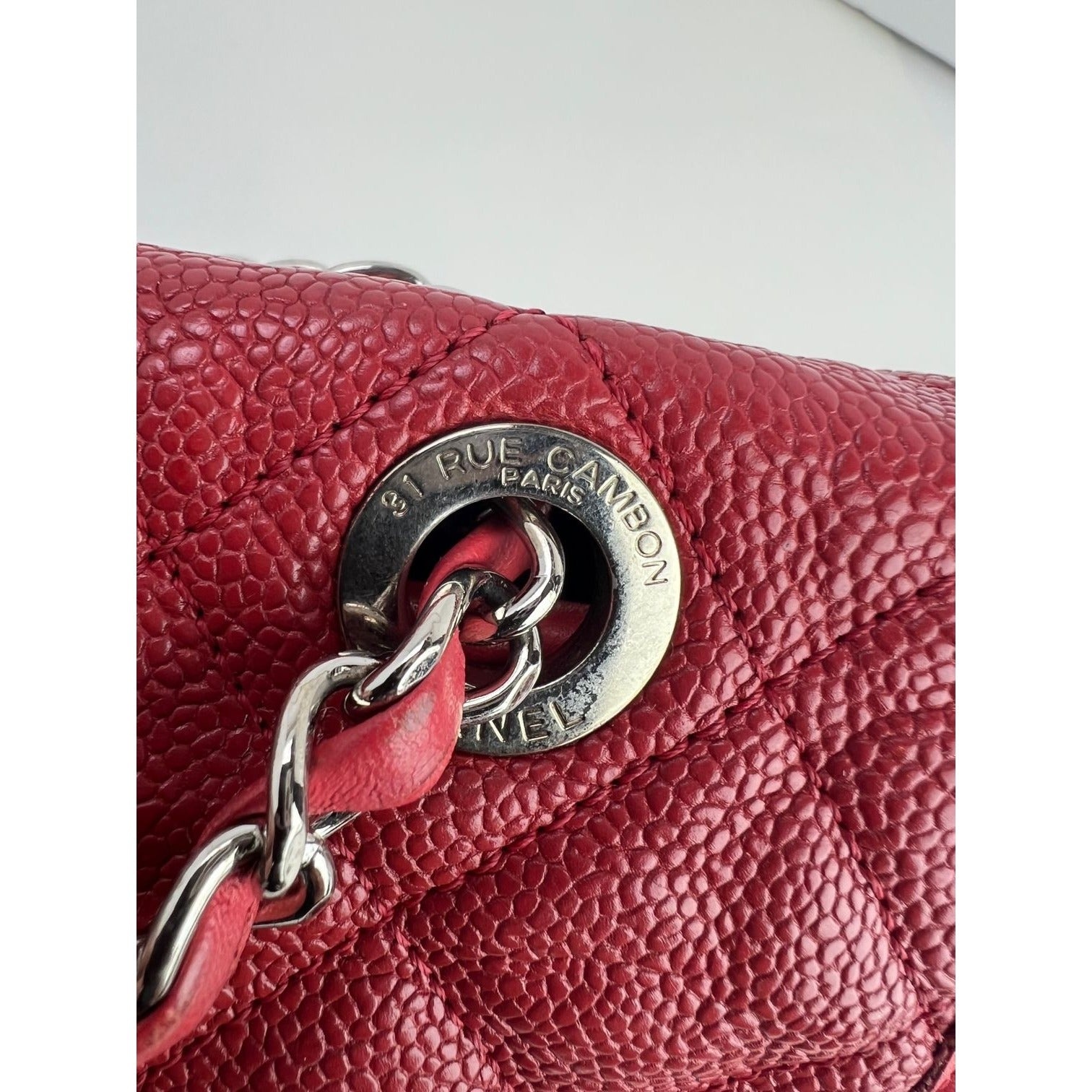 Chanel Caviar Quilted Medium French Riviera Red Flap - 10