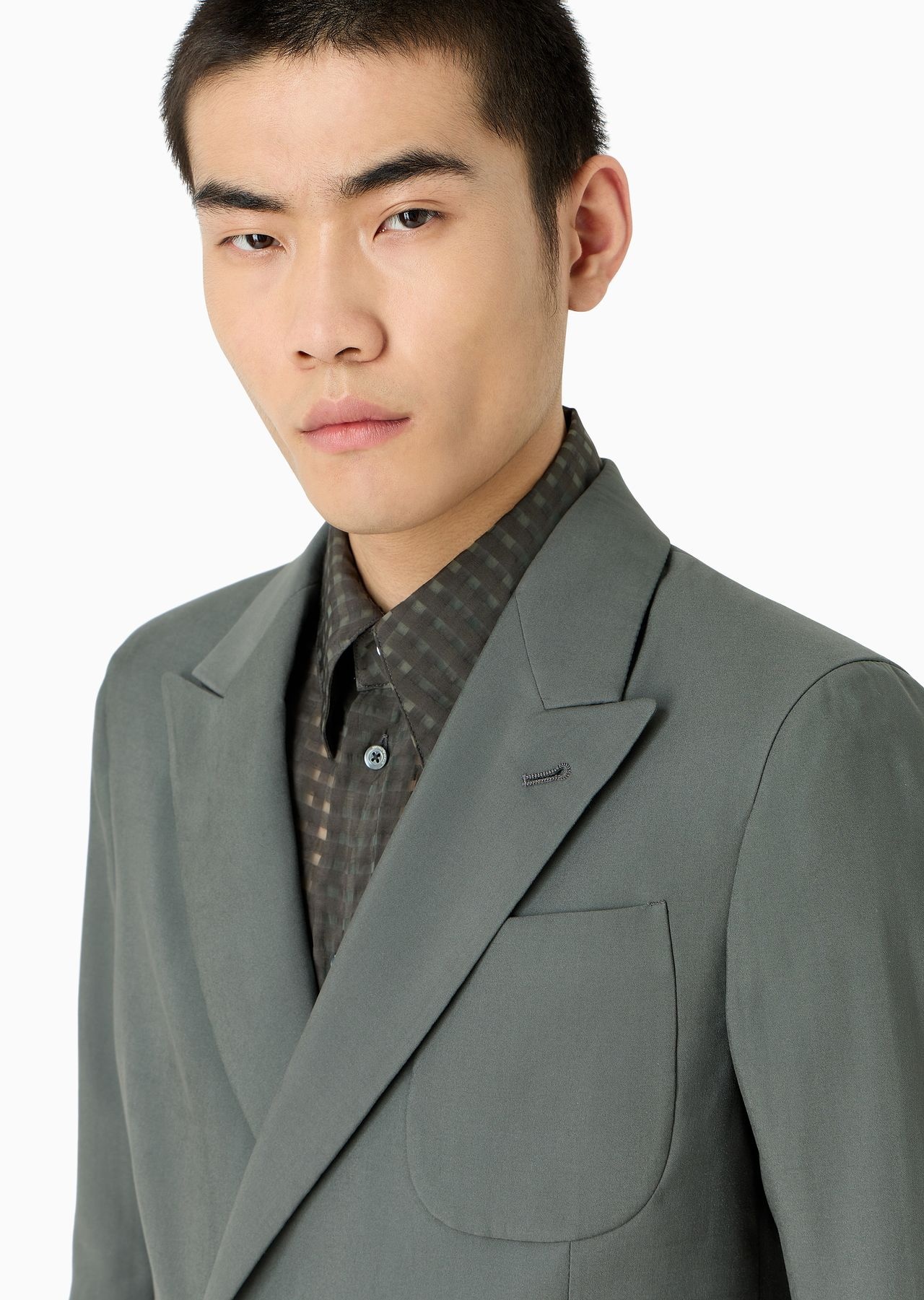 Double-breasted suit in flowing peach-feel rayon - 5