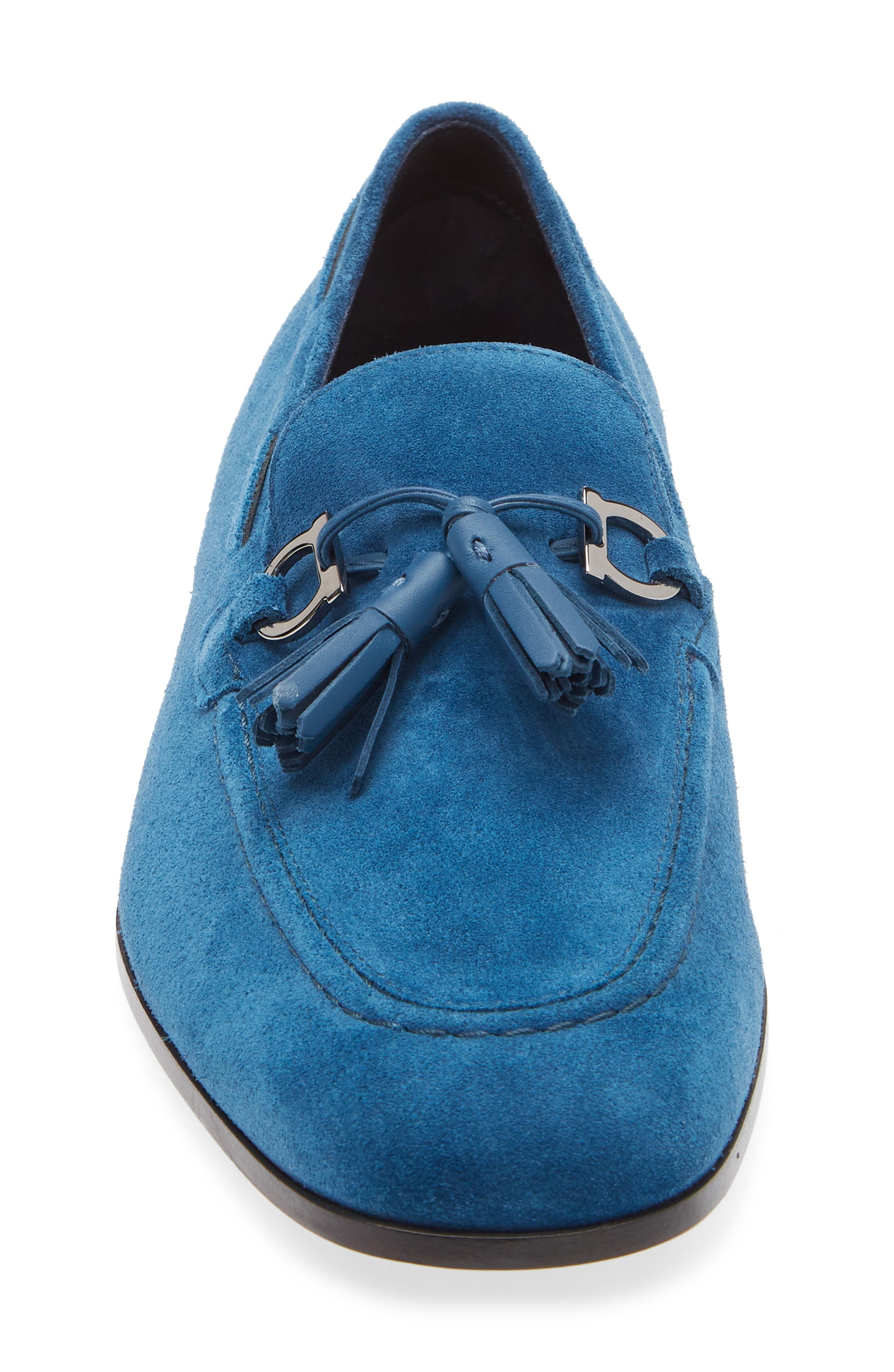 FERRAGAMO Basilea 2 Tassel Loafer in Teal Blue at Nordstrom - 4