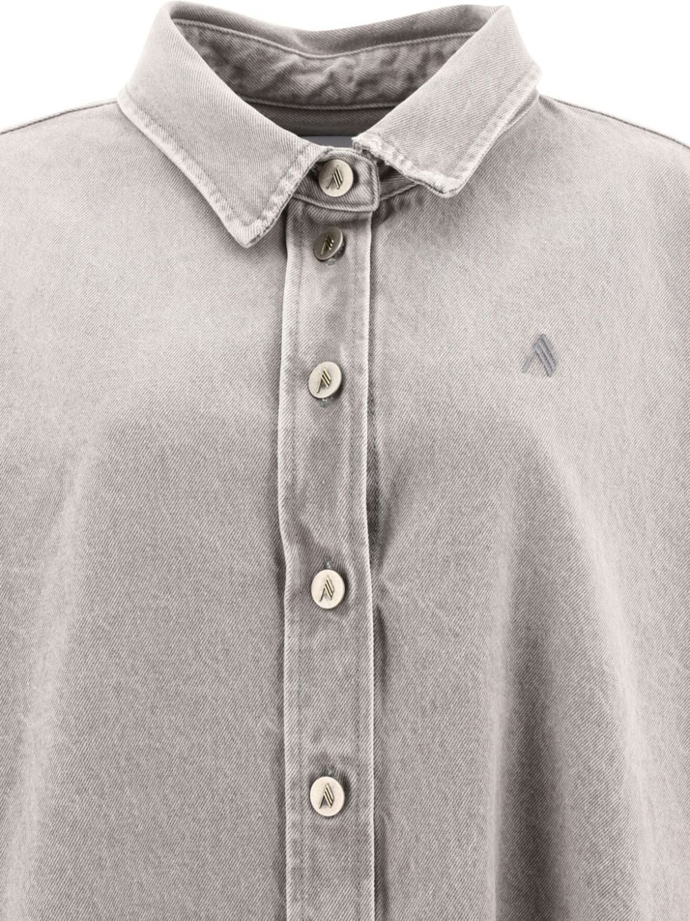 cut-out detail asymmetric collar shirt - 3