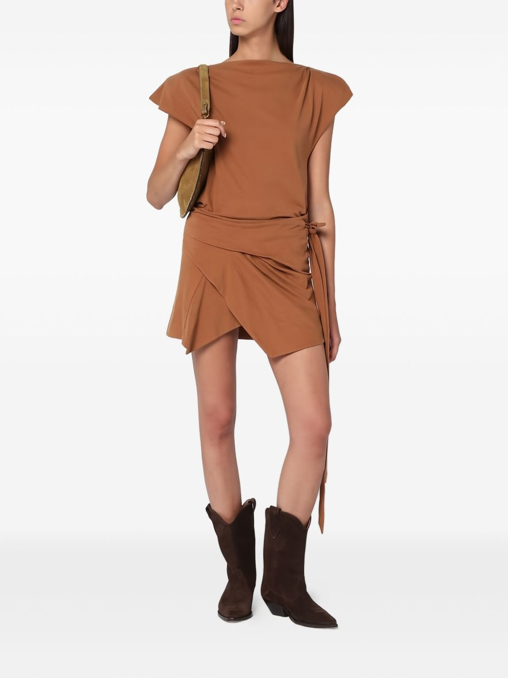 wrap-effect mini dress - 2