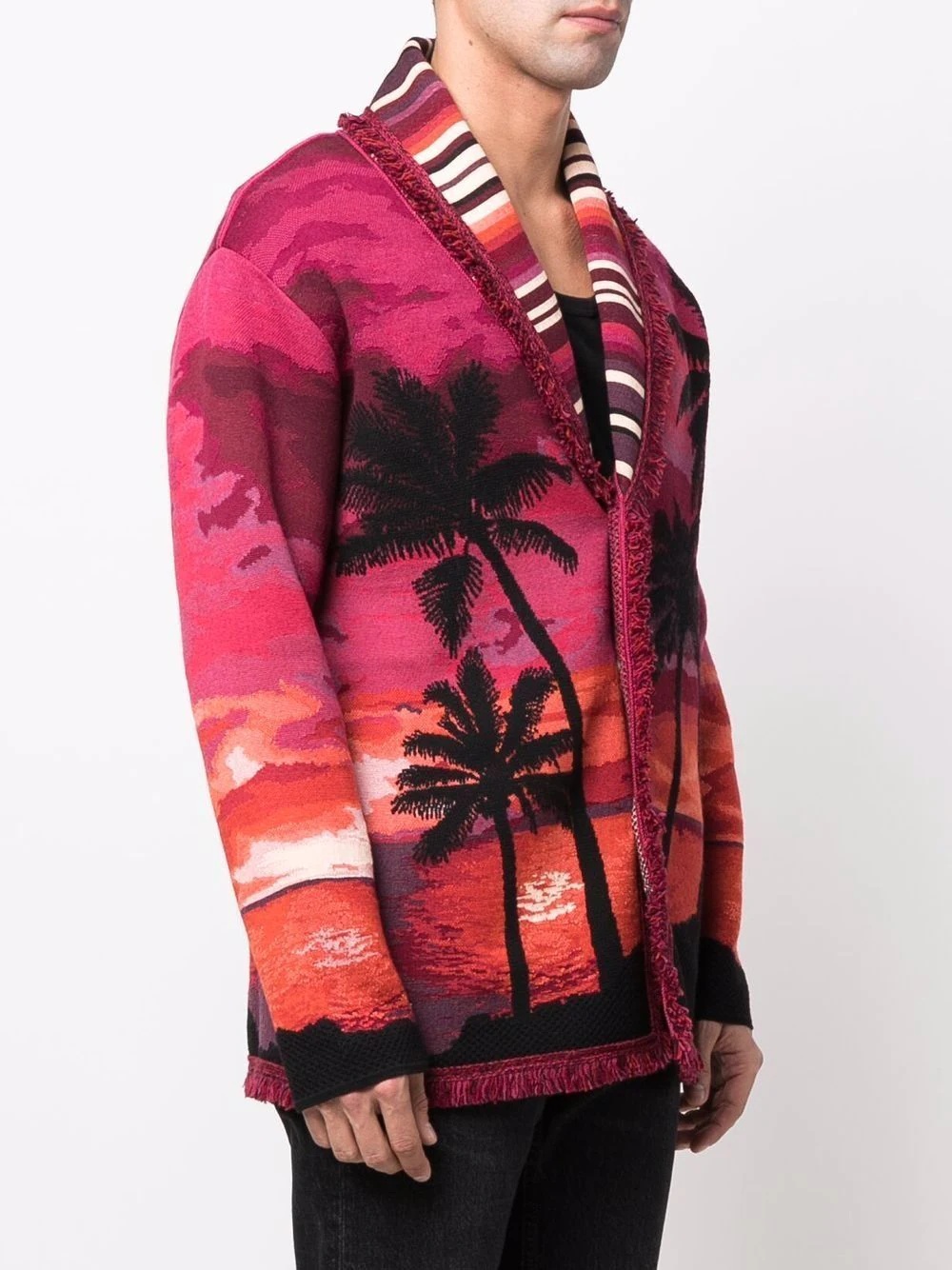 palm tree intarsia cardigan - 3