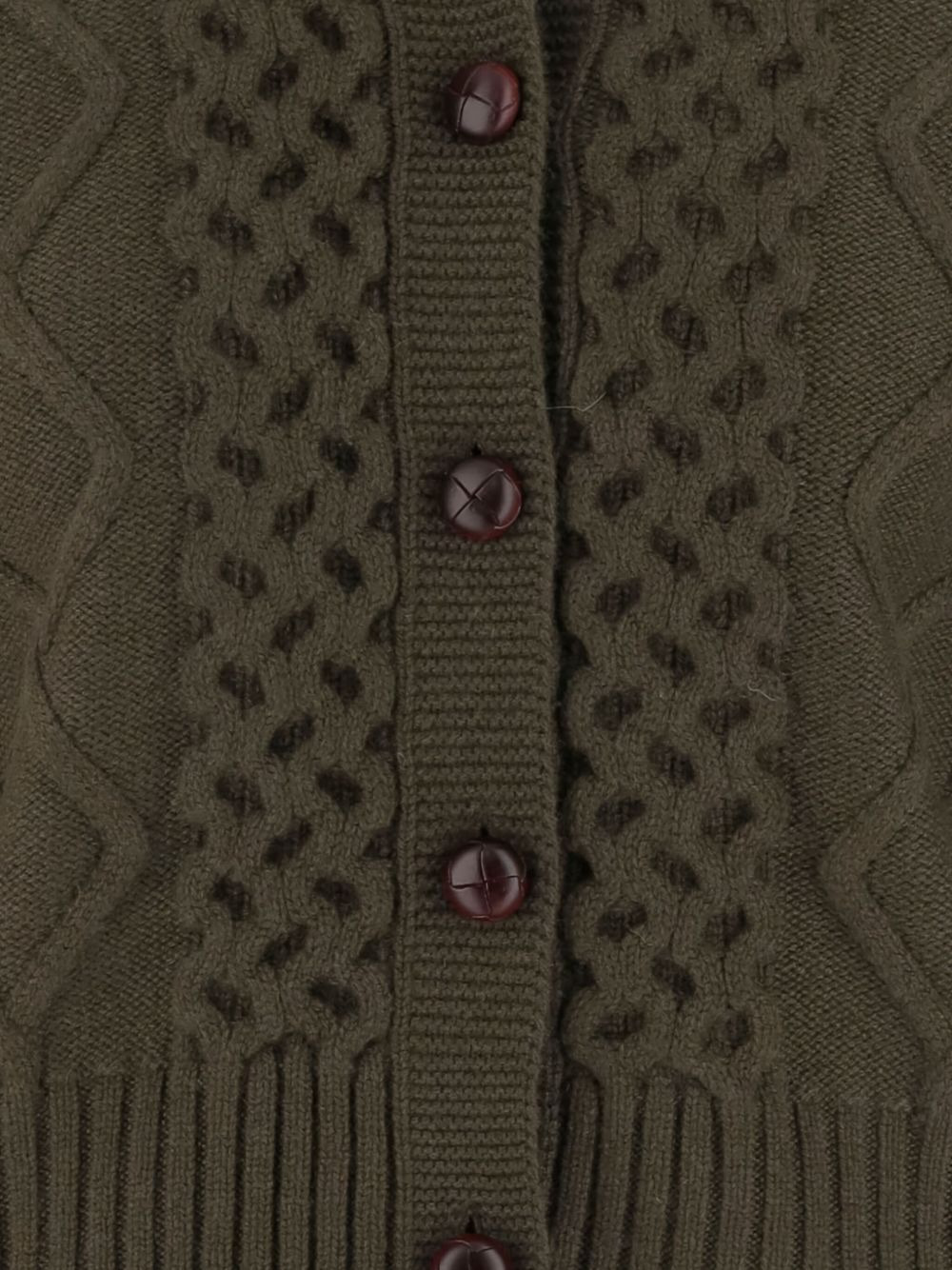 cable-knit buttoned-up cardigan - 3