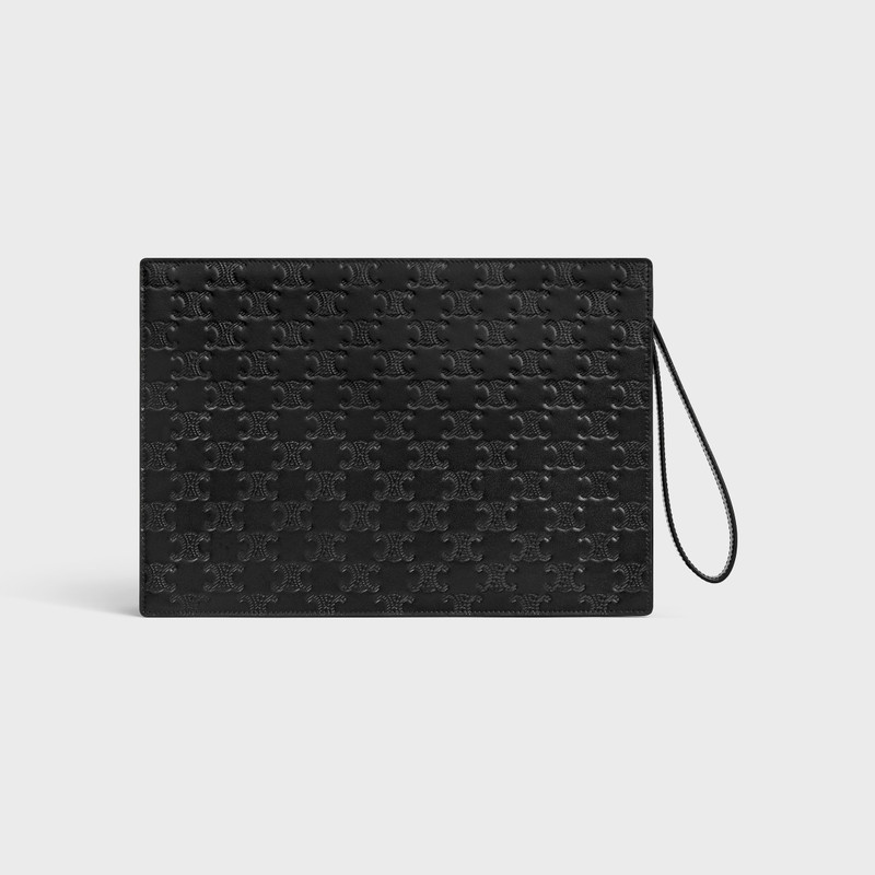 POUCH WITH STRAP IN Calfskin with triomphe embossed 4