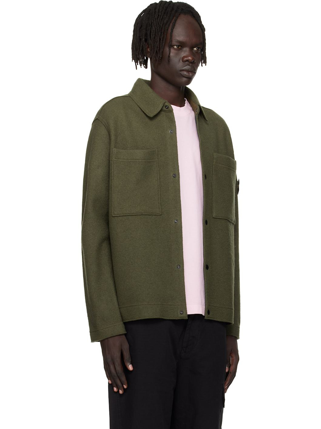 Green 5100058 Felted RWS Wool Overshirt - 2