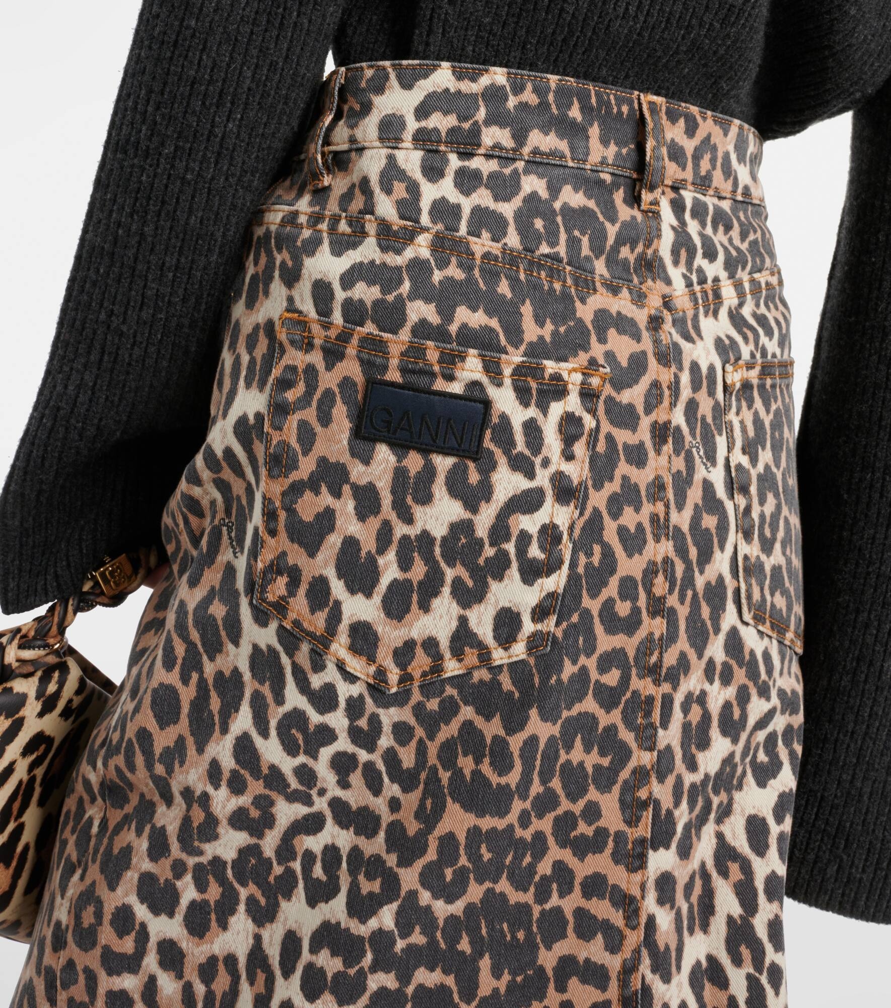 Leopard-print denim maxi skirt - 6