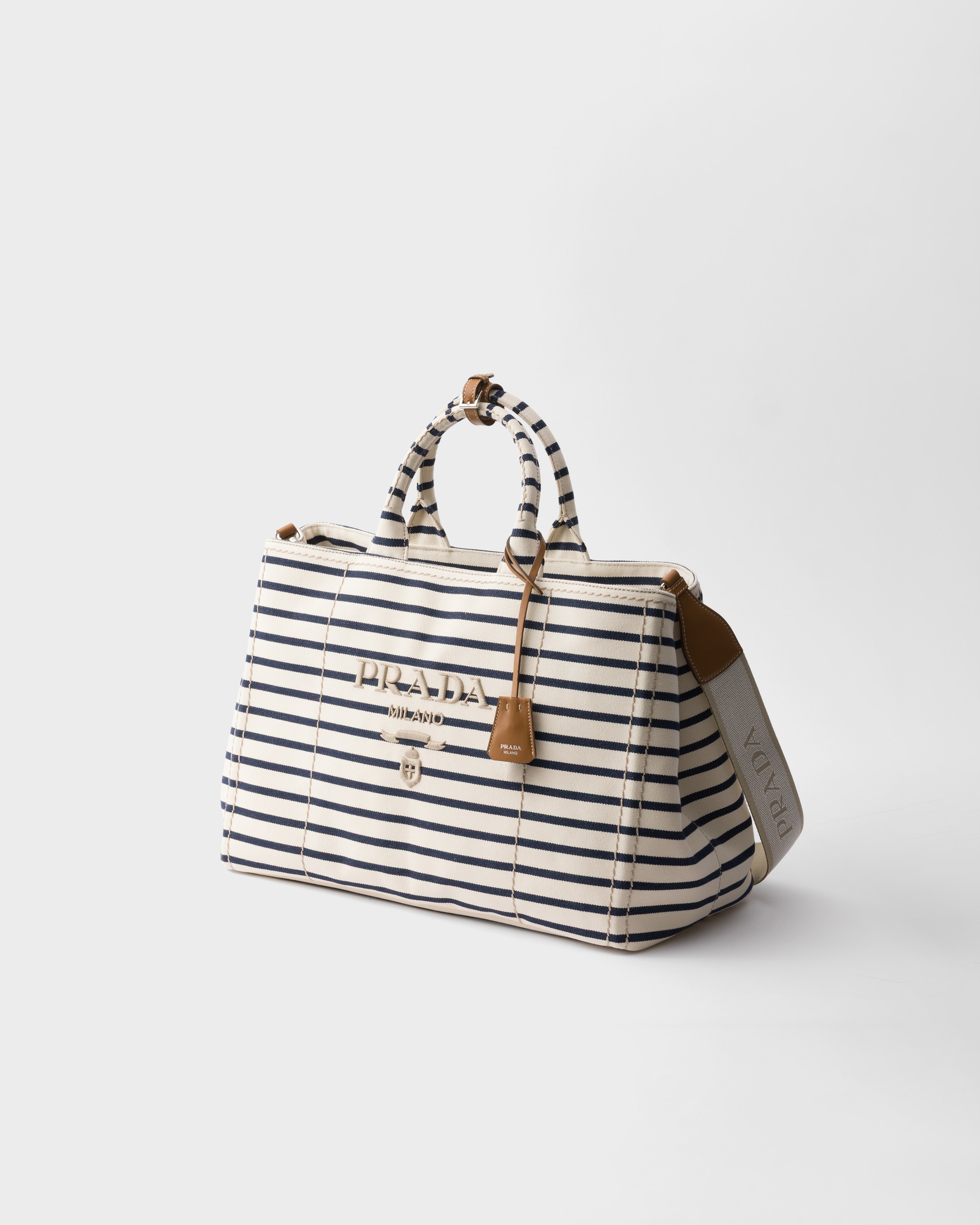 Striped canvas tote bag - 3