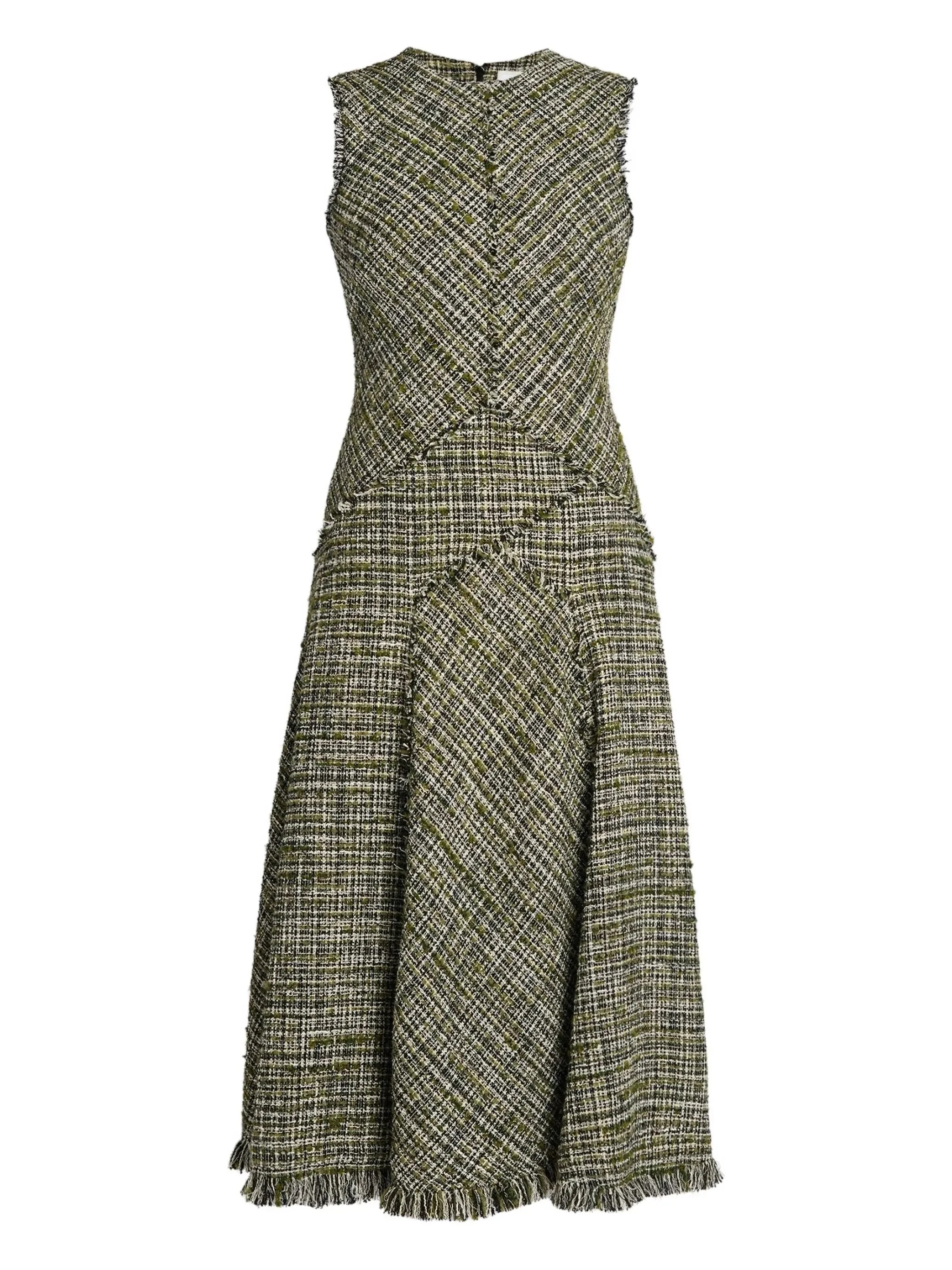 tweed sleeveless midi dress - 1