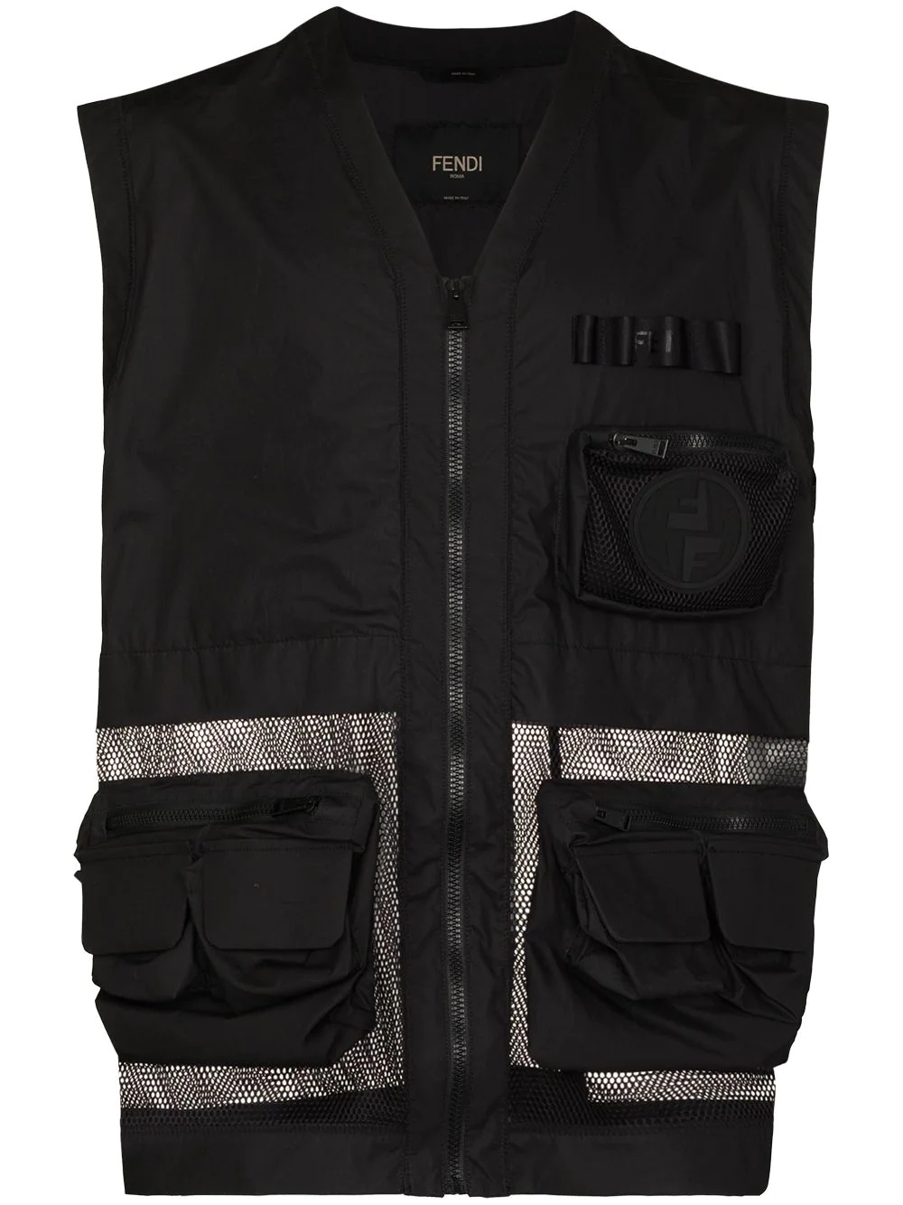 mesh zip-front gilet - 1