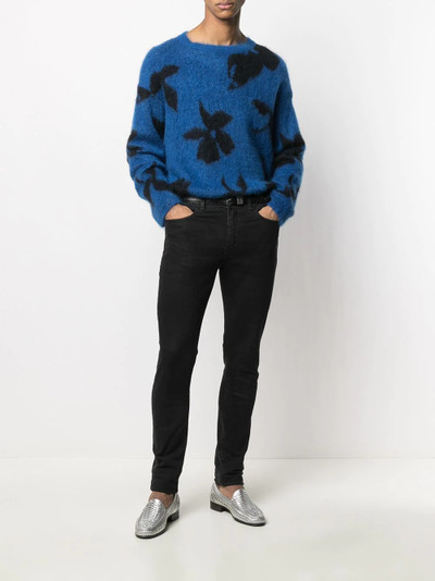 SAINT LAURENT floral-print jumper outlook