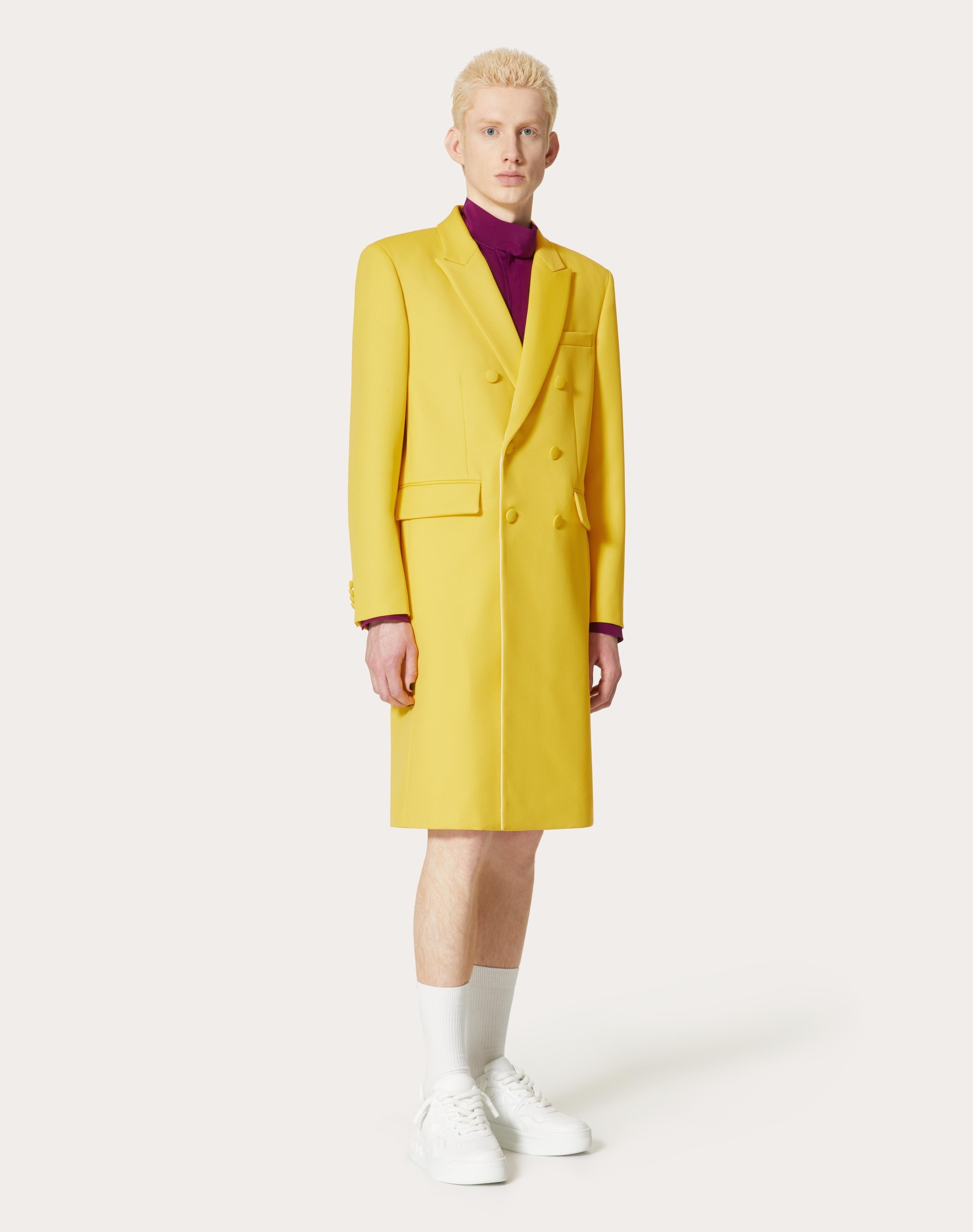 DOUBLE-BREASTED WOOL COAT - 3