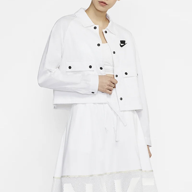 (WMNS) Nike Sportswear Jacket White CV9032-100 - 4
