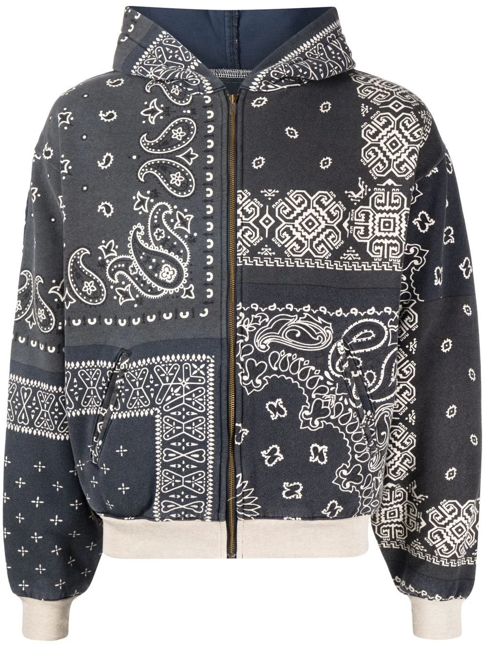 paisley-print zip hoodie - 1