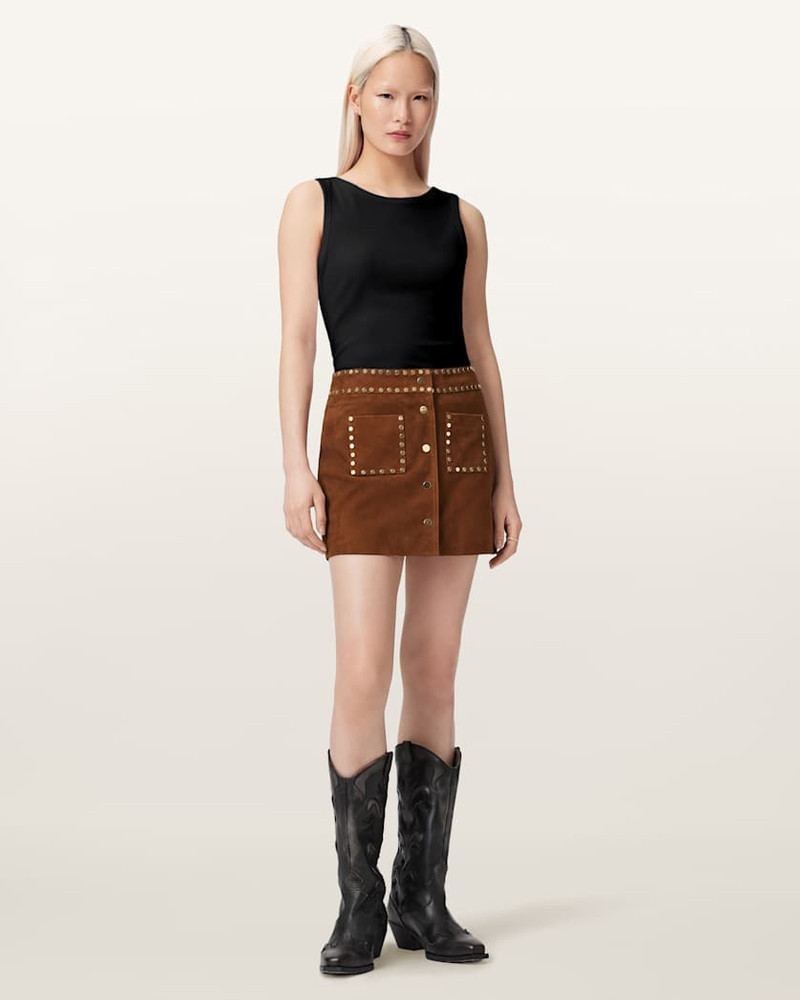 ALICE SUEDE STUDDED MINI SKIRT 4