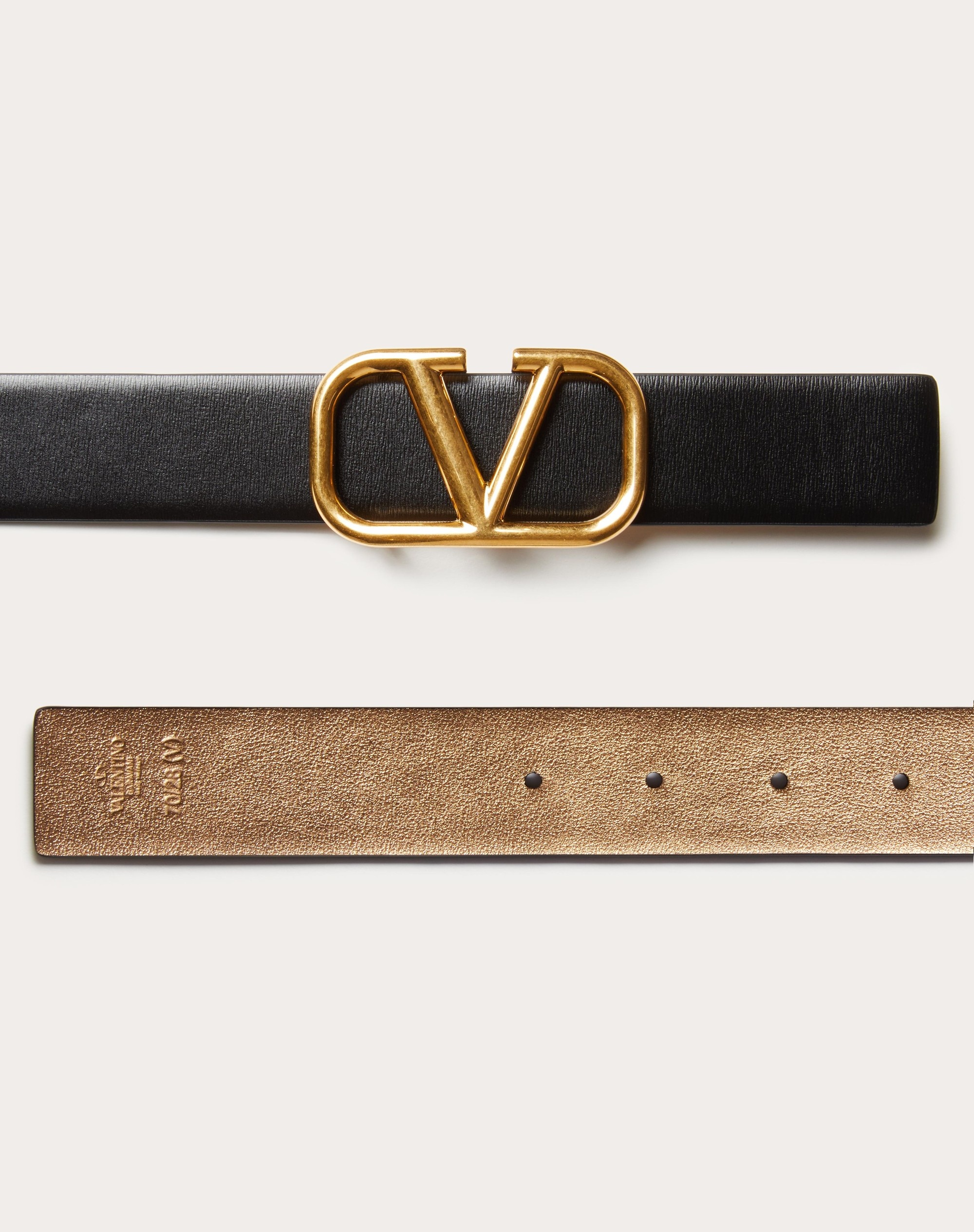 VLOGO SIGNATURE REVERSIBLE BELT IN SHINY AND METALLIC CALFSKIN 30MM - 4