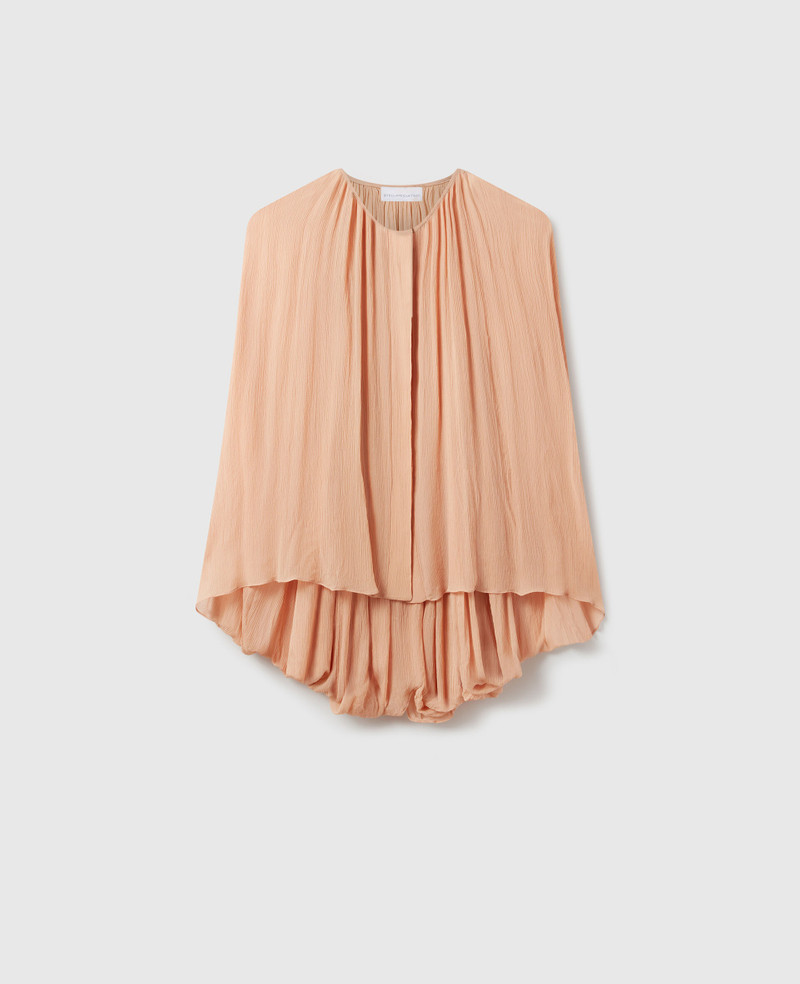 Pleated Cape-Sleeve Top - 1