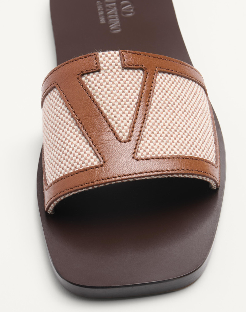 Valentino VIVA SUPERSTAR SLIDE SANDAL IN CANVAS FABRIC AND NAPPA LEATHER outlook