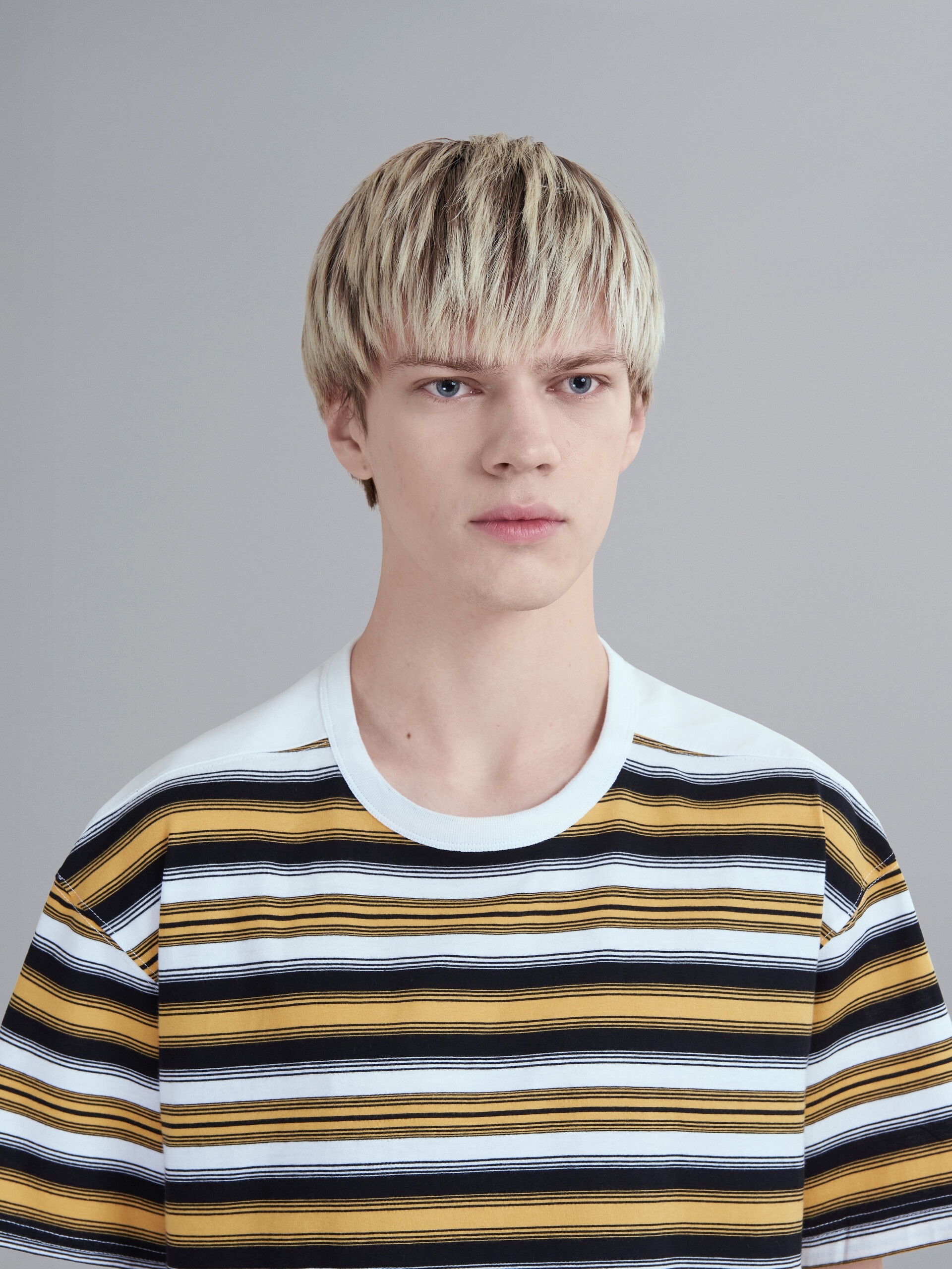 STRIPED COTTON JERSEY CREWNECK T-SHIRT - 4