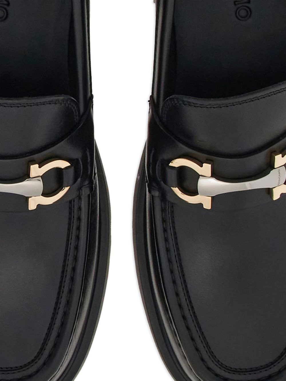 Gancini-buckle leather loafers - 4