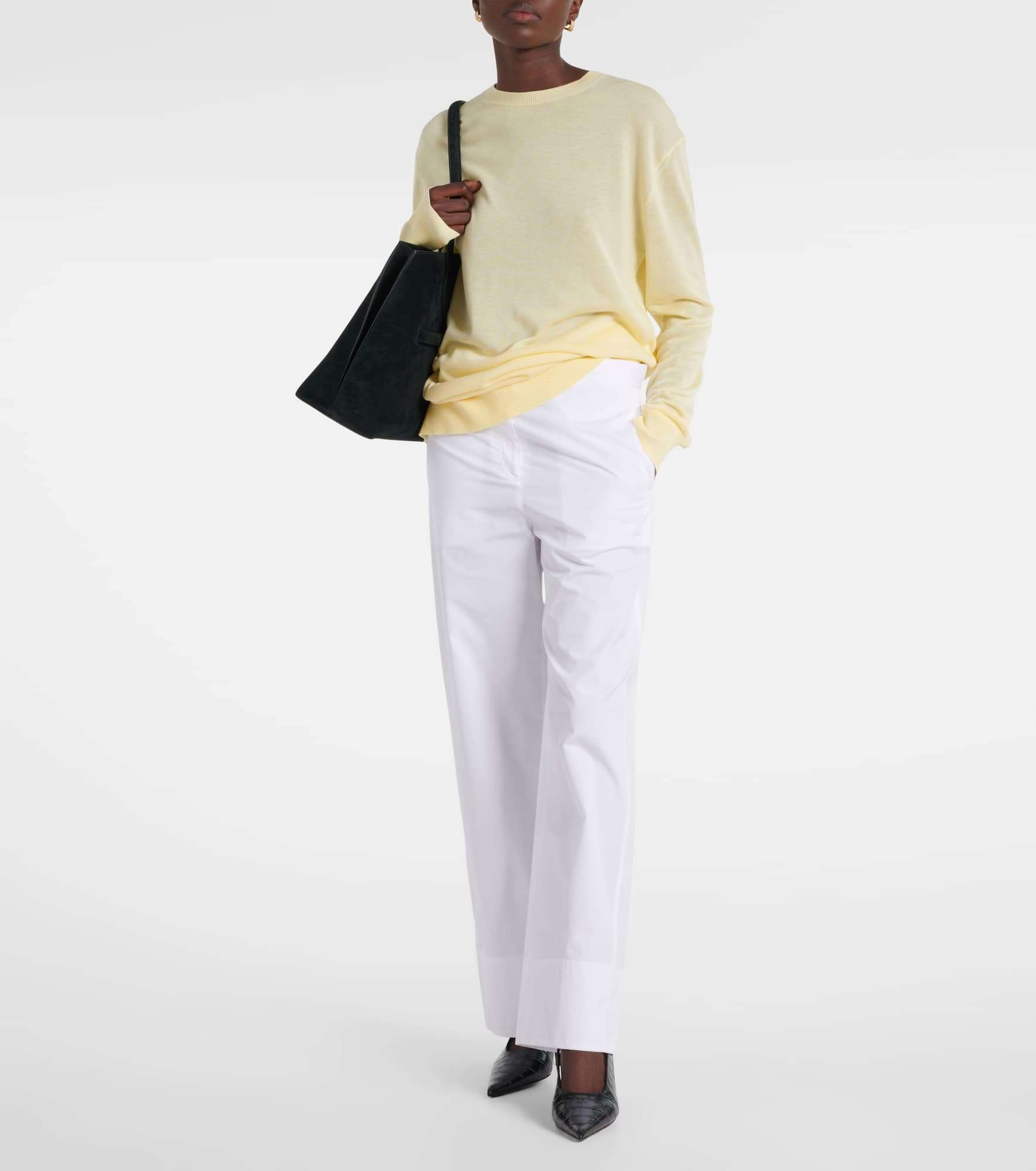 Twisted Seam cotton poplin wide-leg pants - 2