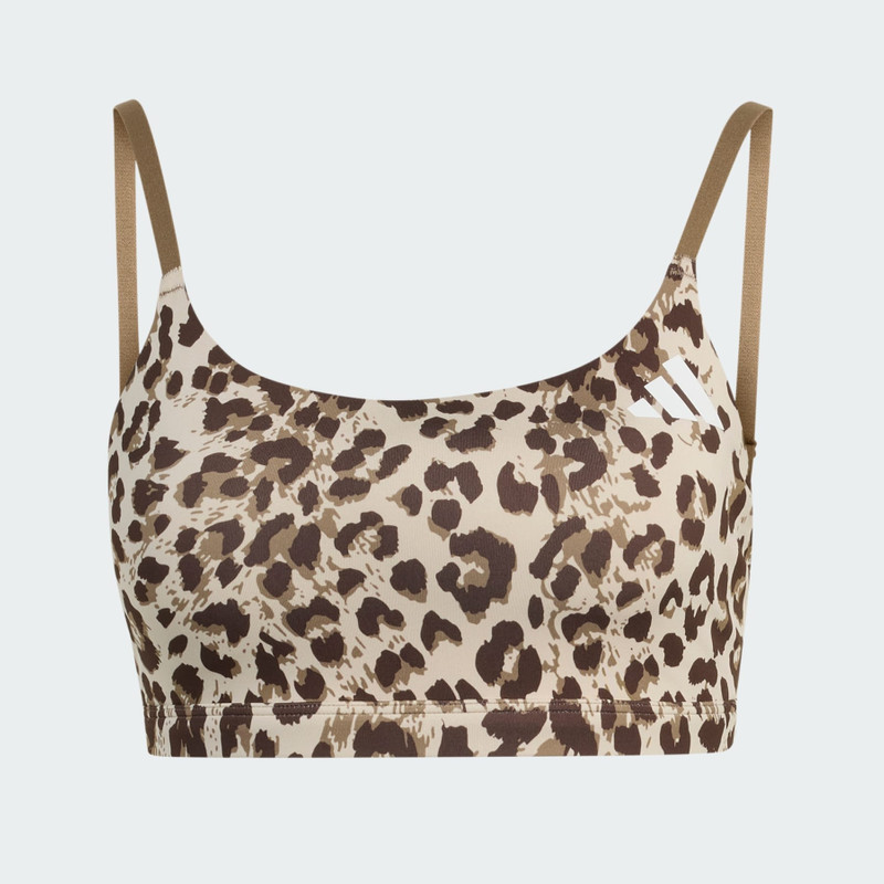 Optime Essentials 3-Stripes Leopard Light Support Bra 1