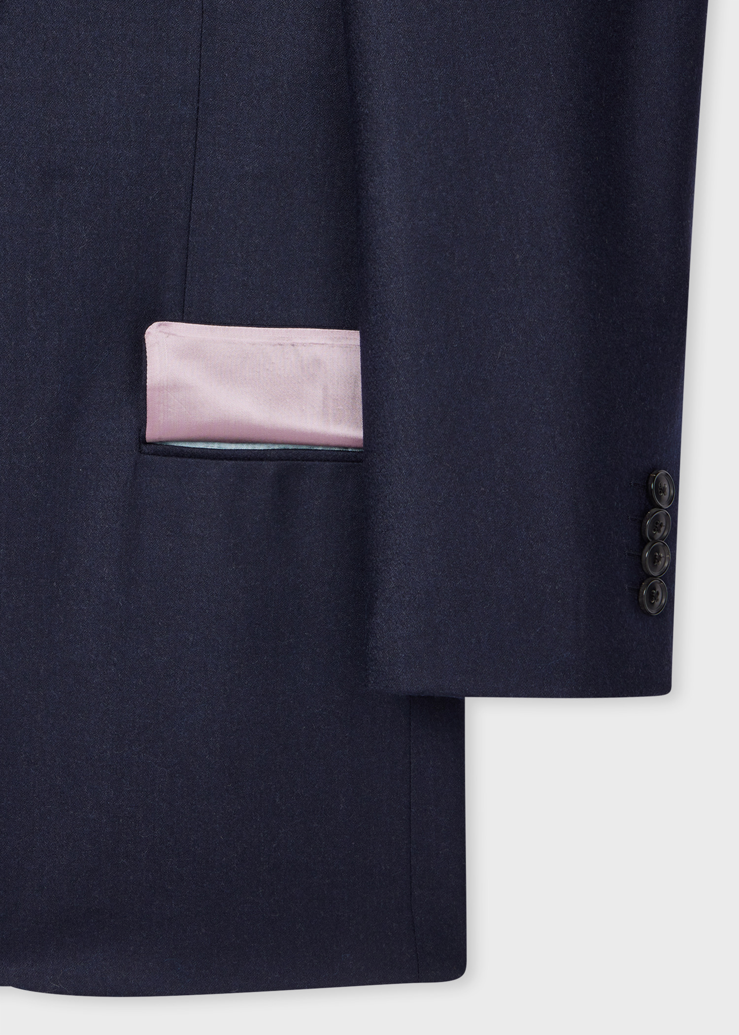 Tailored-Fit Navy Overdyed Wool-Cashmere Flannel Blazer - 3