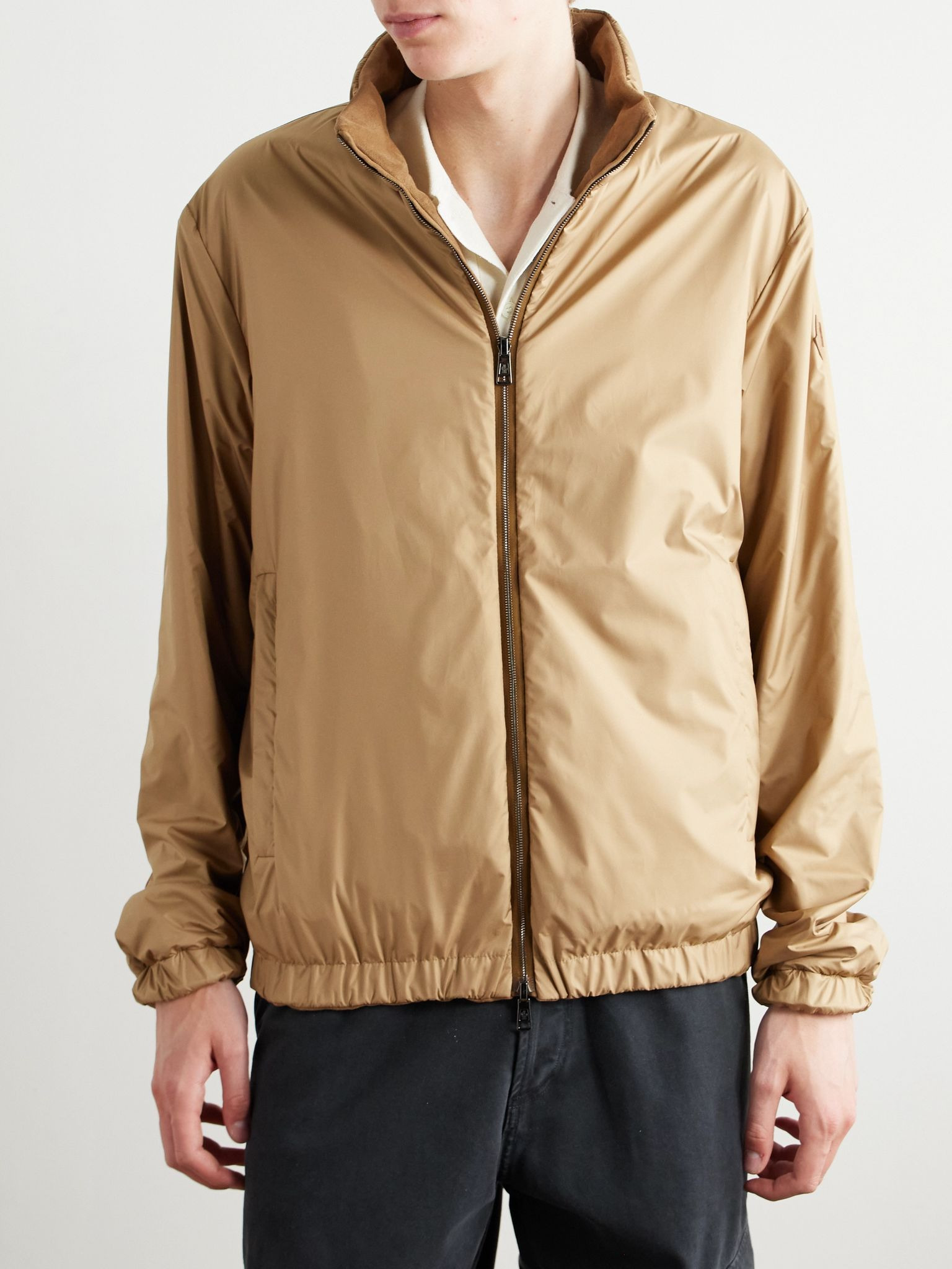 Turbat Logo-Appliquéd Reversible Suede and AirSoft Shell Jacket Camel - 7