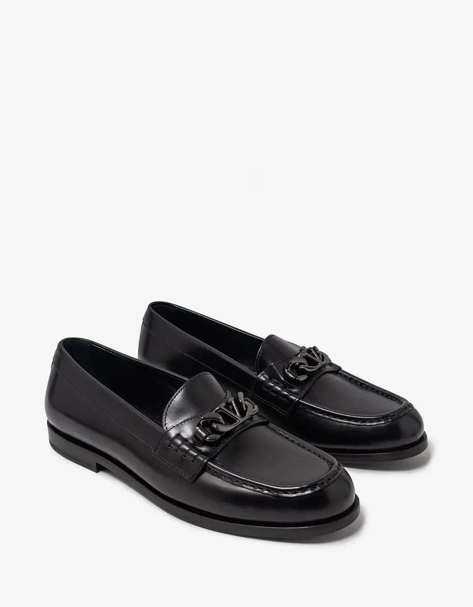 Valentino Black VLogo Chain Loafers - 1
