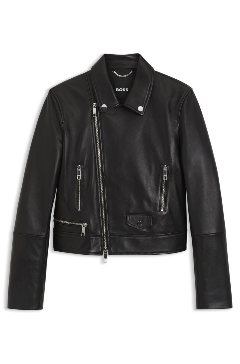 LEATHER BIKER JACKET IN A REGULAR FIT 1