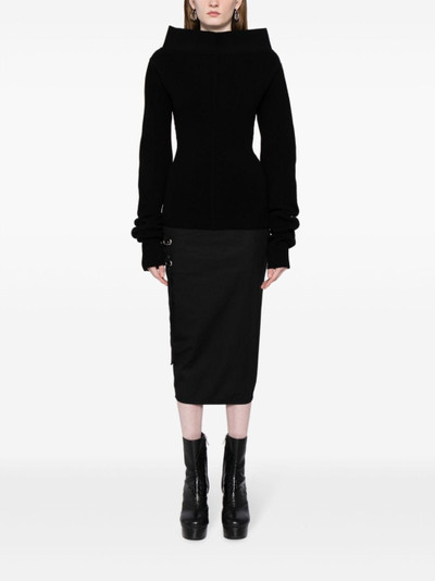 Rick Owens vertical-seamed ribbed-knit jumper outlook