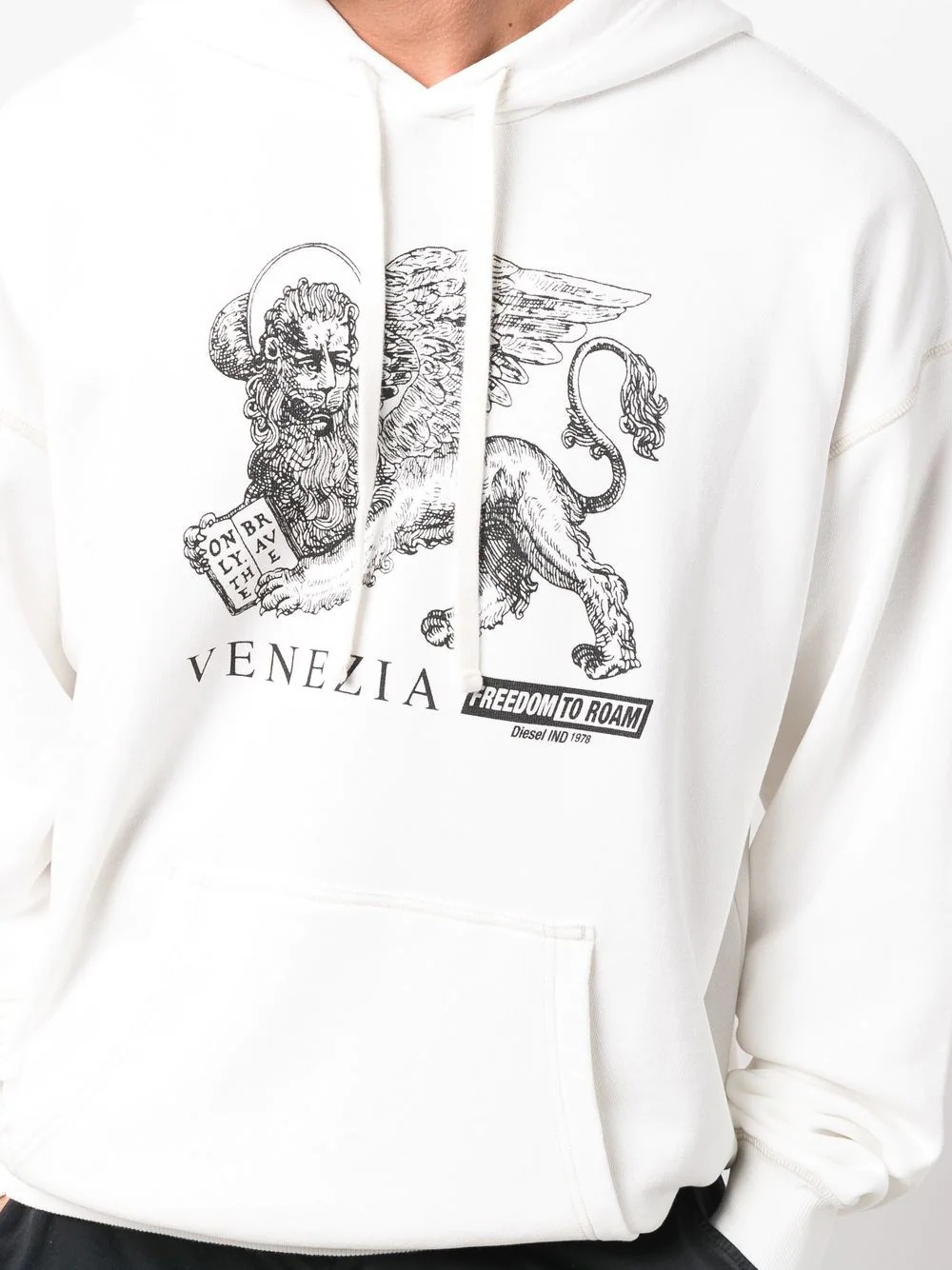 Venezia-print detail hoodie - 5