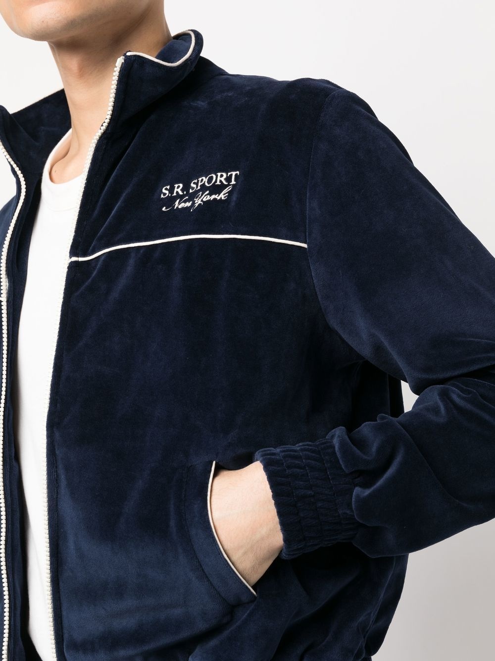 logo-embroidered zipped sweatshirt - 5
