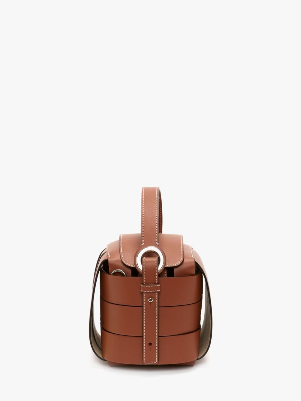 KNOT BAG - LEATHER TOP HANDLE BAG WITH CROSSBODY STRAP - 3
