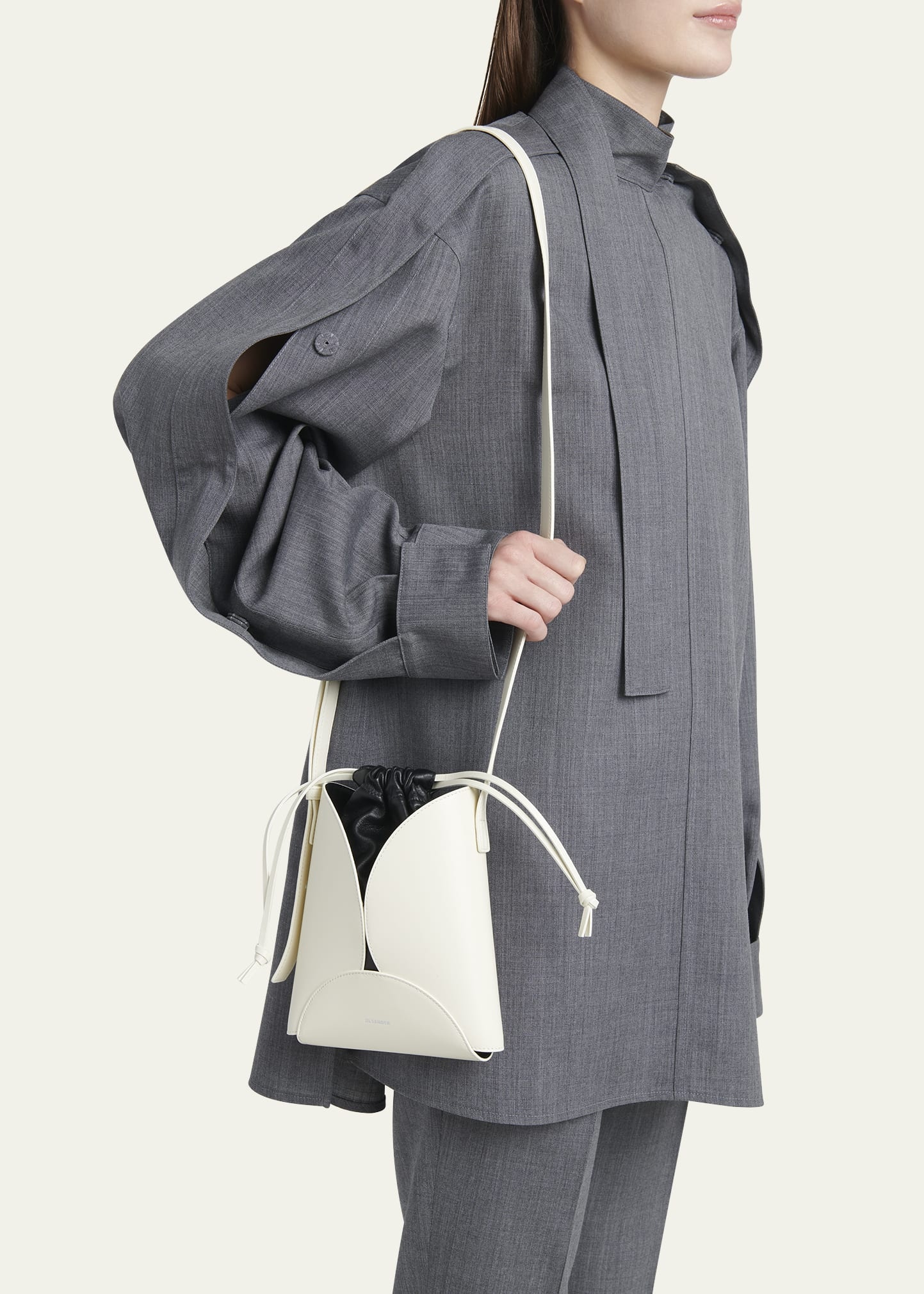 Ellipse Drawstring Calfskin Crossbody Bag - 2