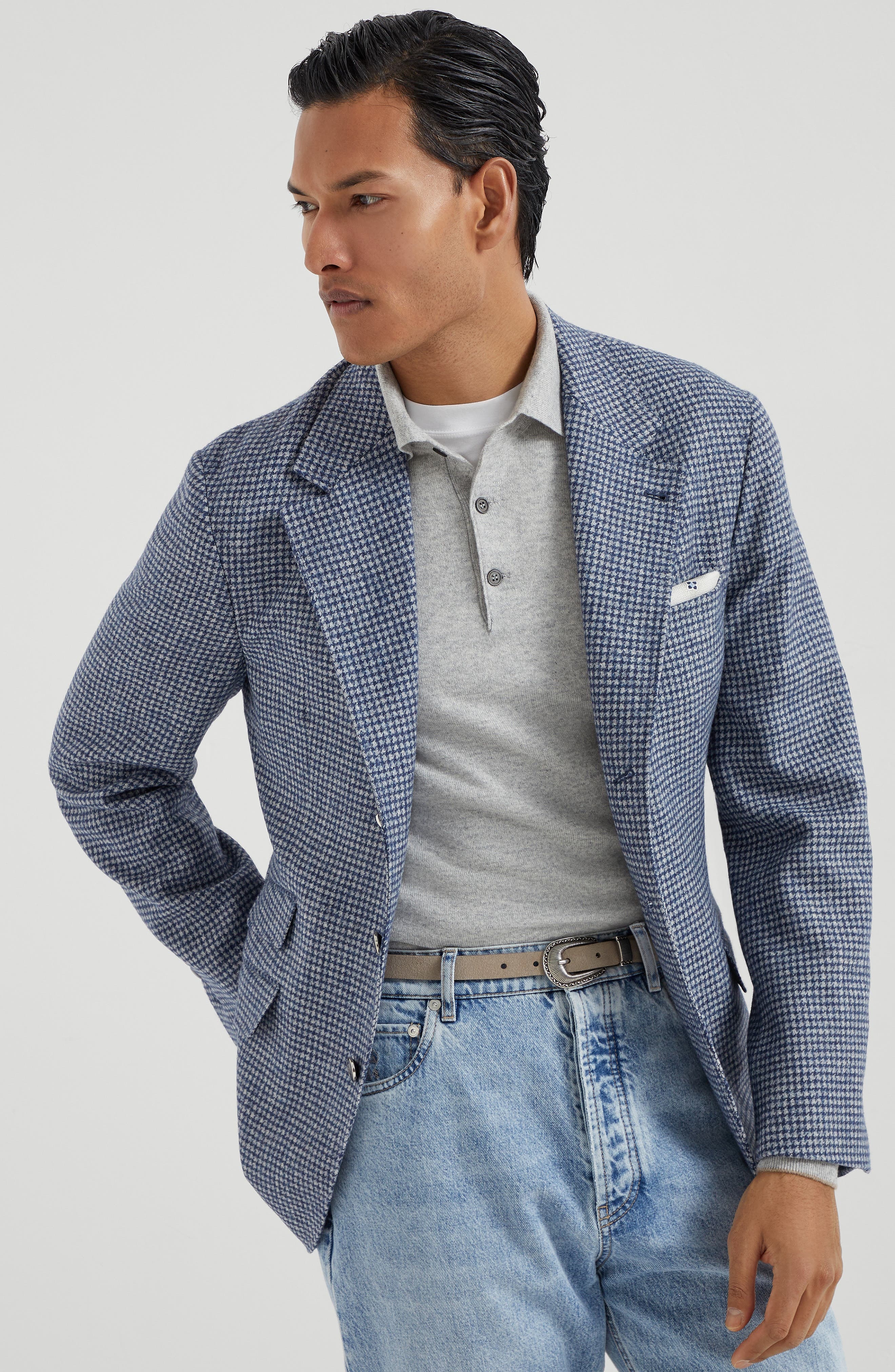 Brunello Cucinelli Polo-style sweater in Light Grey at Nordstrom - 5
