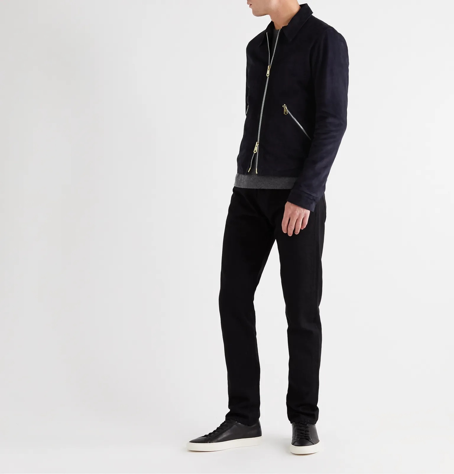 Slim-Fit Suede Blouson Jacket - 2