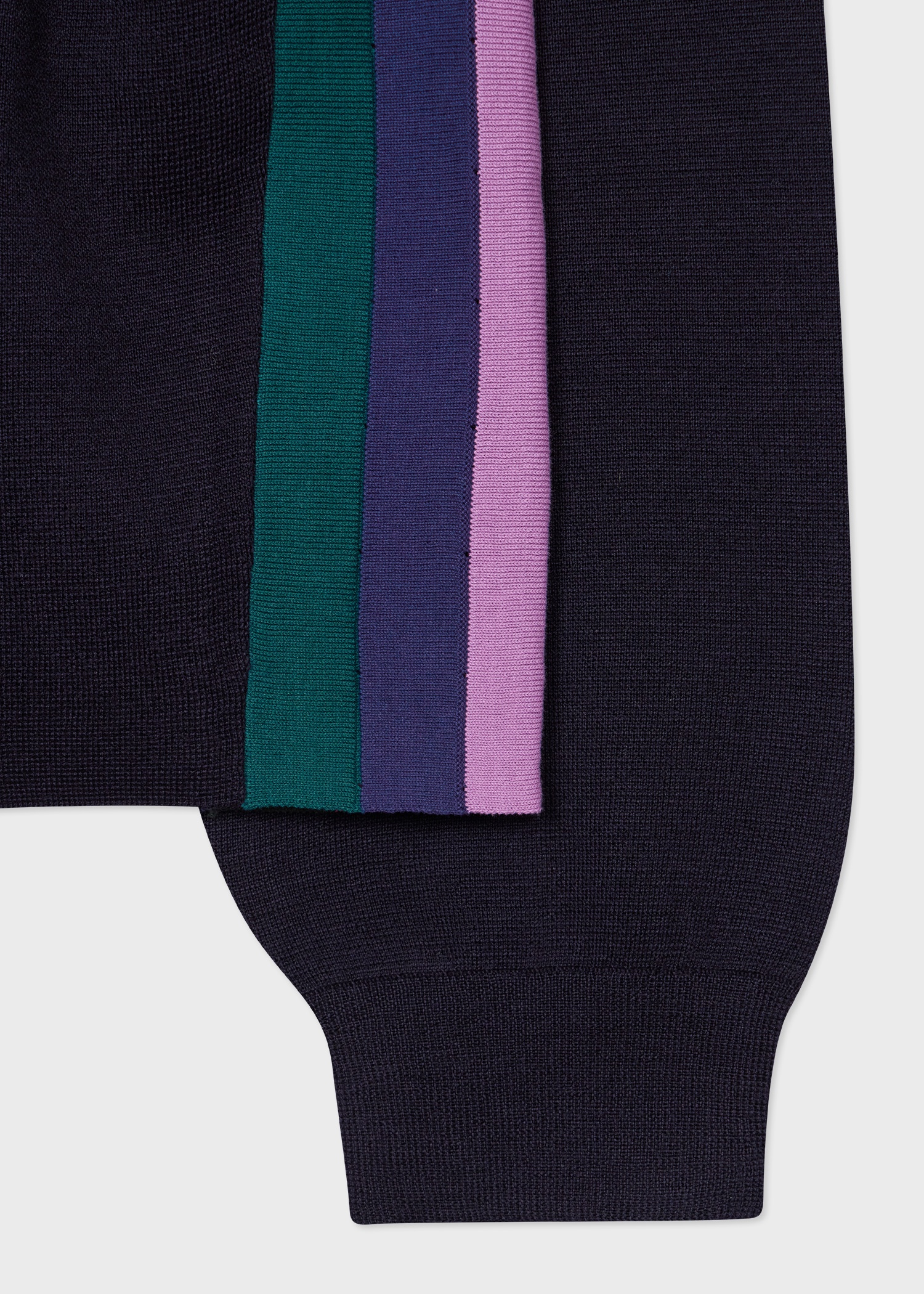 Women's Navy Knitted Crew Neck Sweater - 2