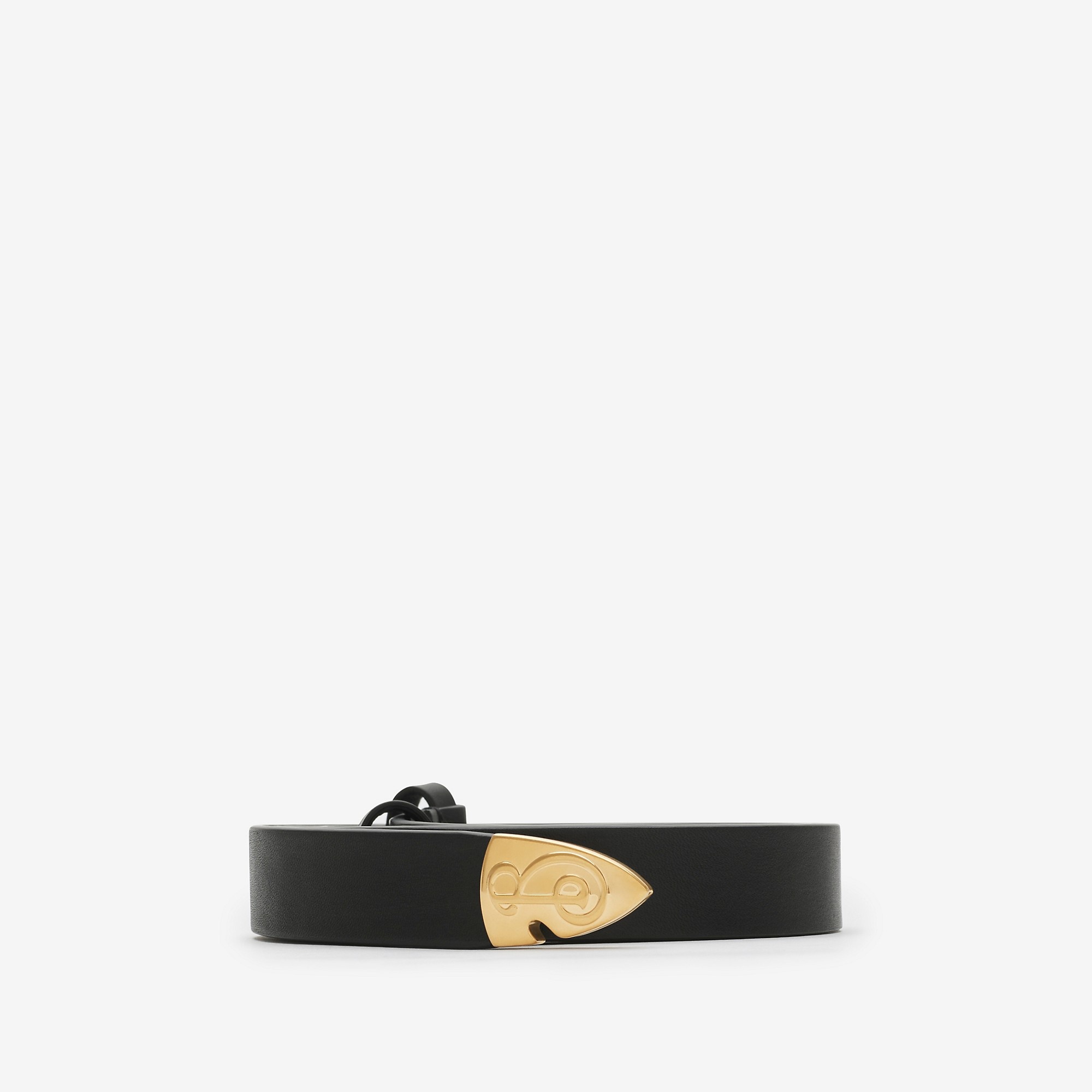 Thin Leather B Shield End Belt - 1