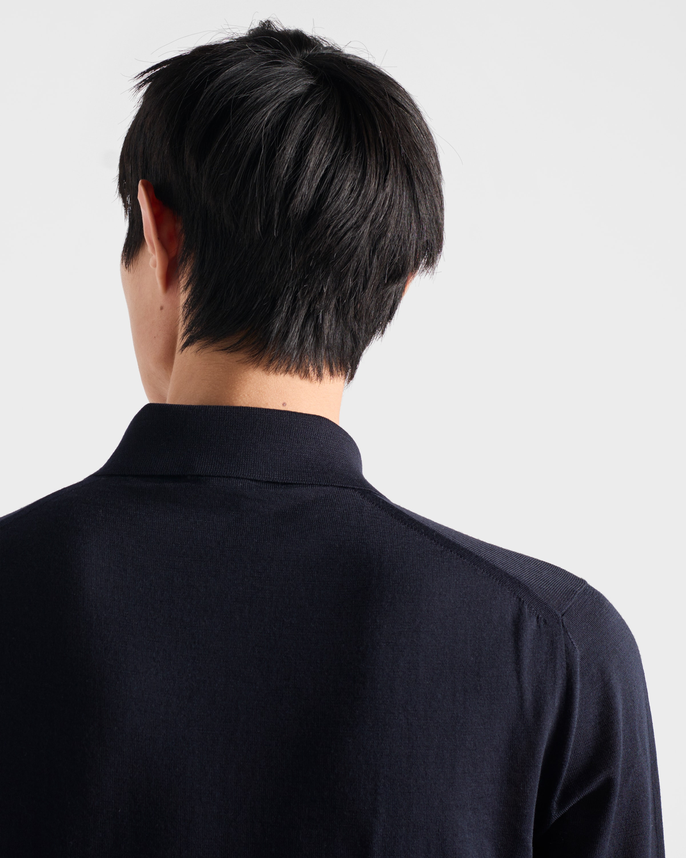 Long-sleeved superfine wool polo sweater - 4