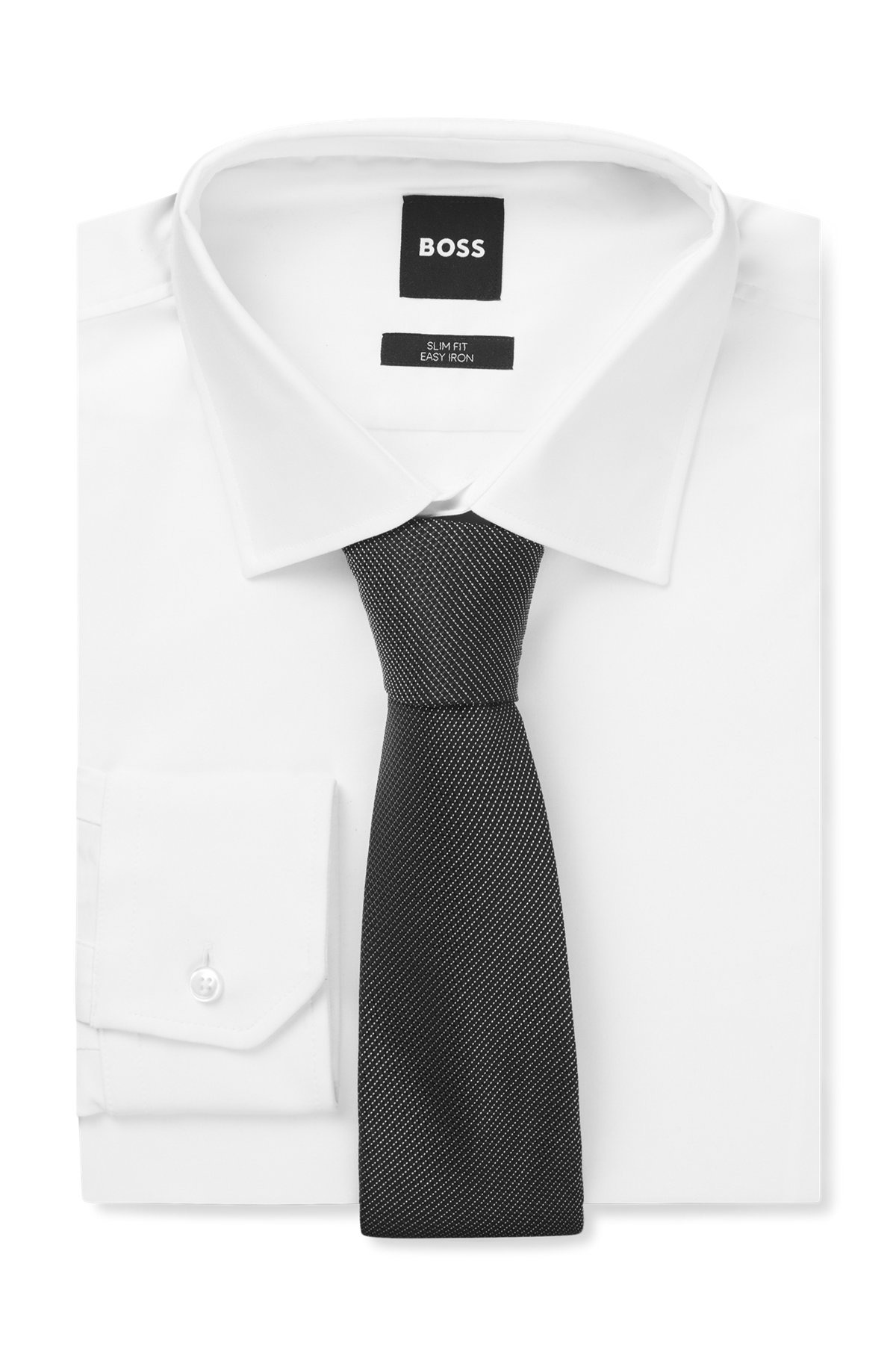 SILK-BLEND TIE IN MICRO-PATTERN JACQUARD - 3