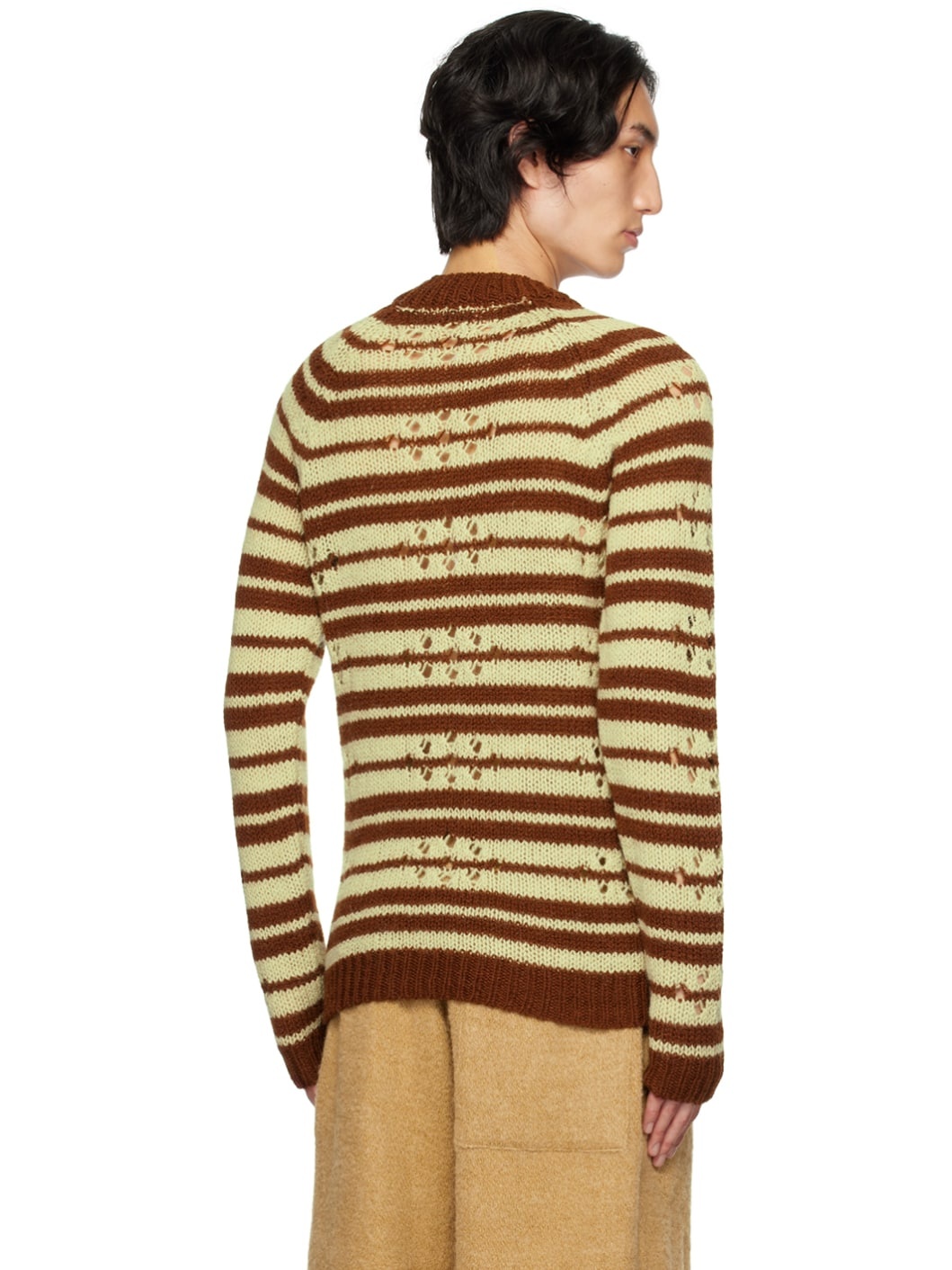 Brown & Green Striped Sweater - 3