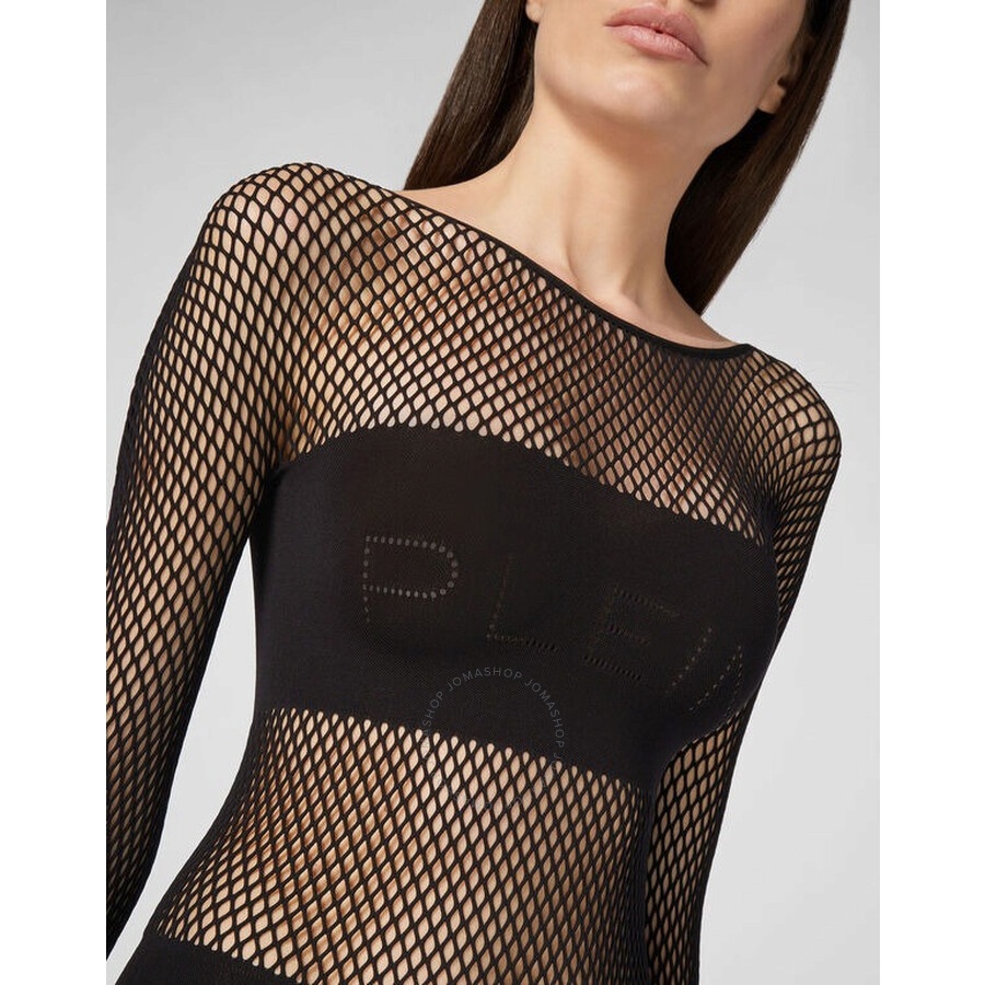 Philipp Plein Seamless Mesh Long-Sleeves Jumpsuit - 4