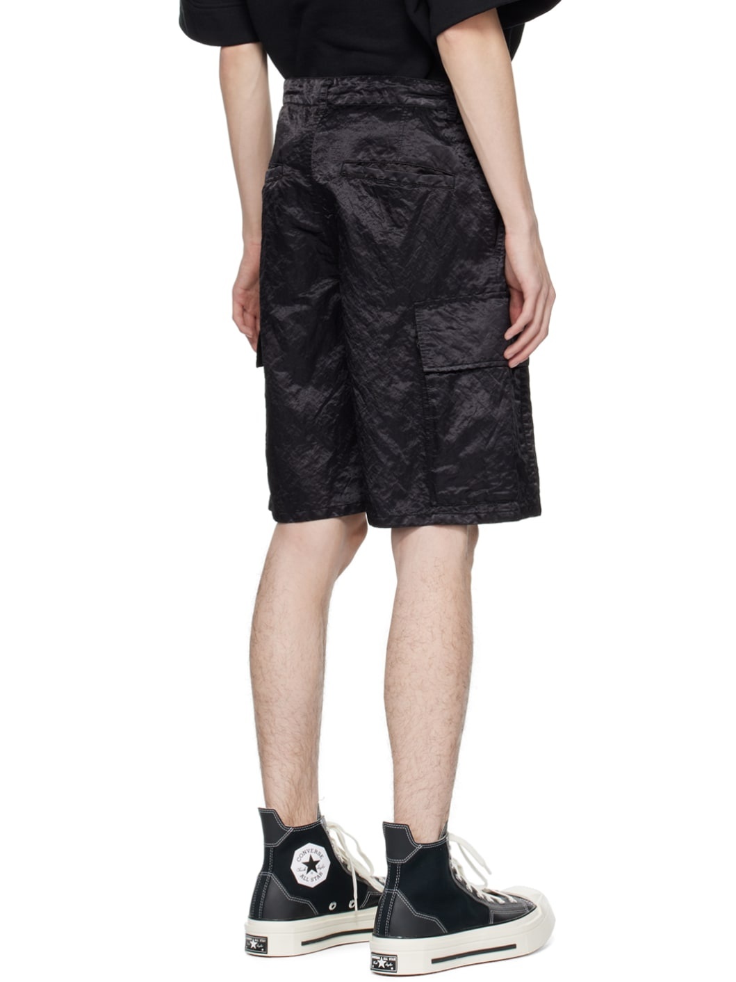 Black Crinkled Shorts - 3