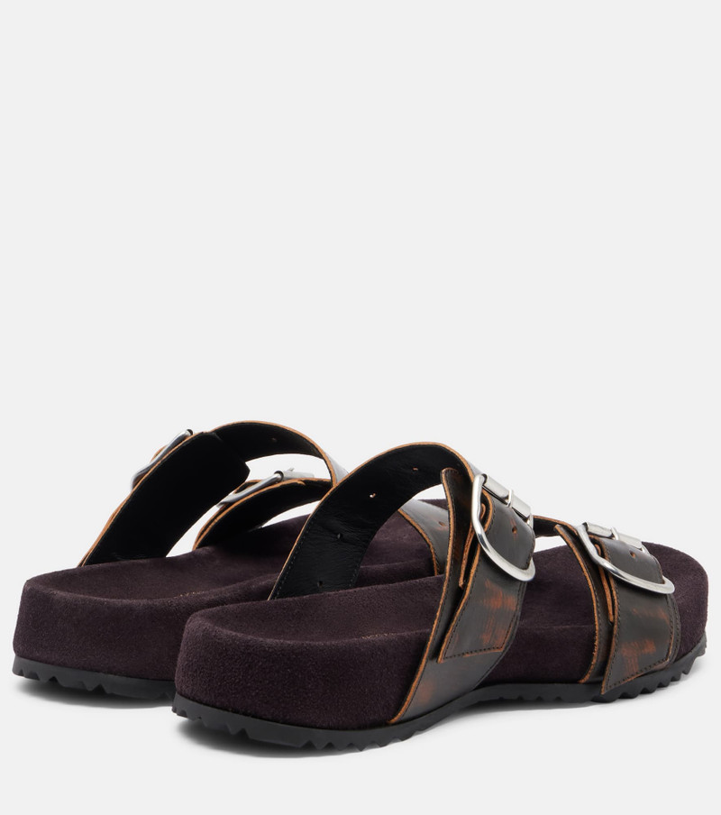 Dries Van Noten Leather and suede slides outlook