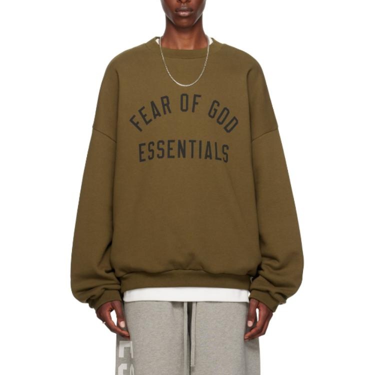 Fear of God Essentials Fleece Crewneck 'Olive' 192BT246264F - 3