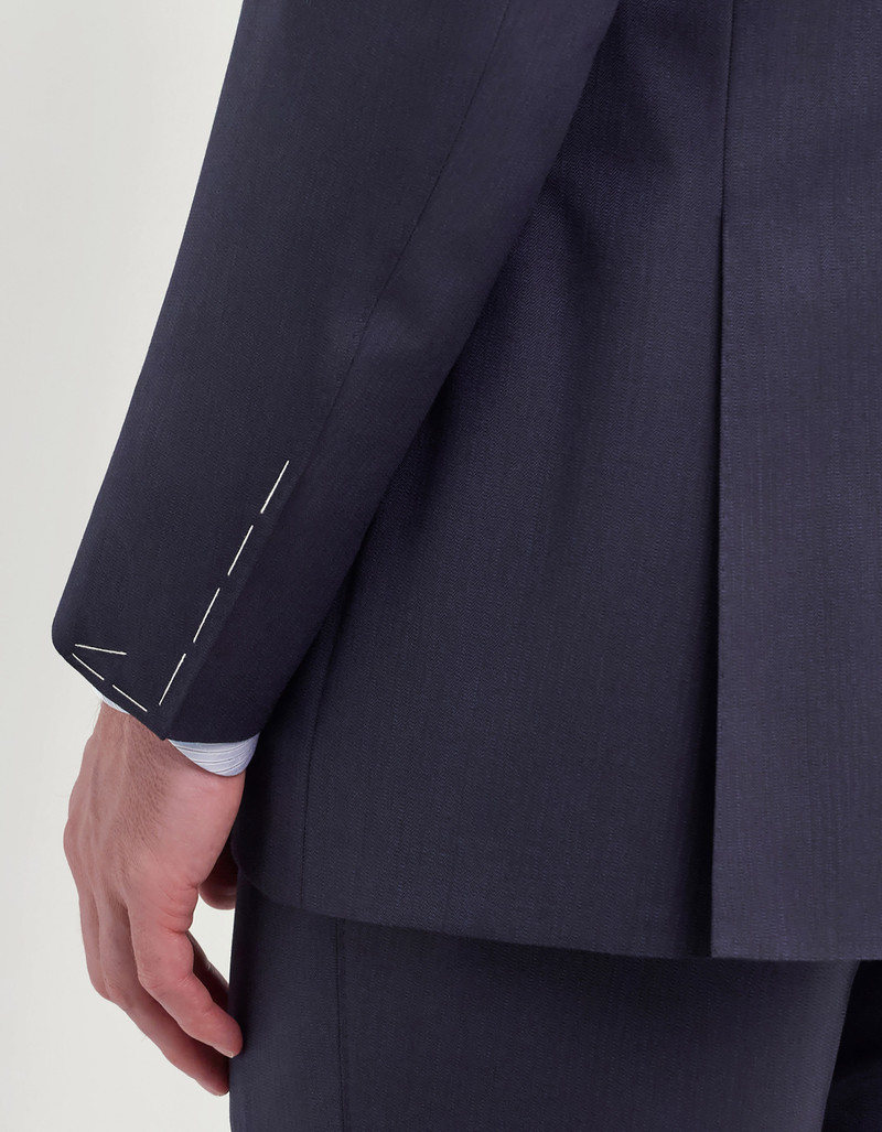 LIGHT BLUE DENIM-EFFECT WOOL REGULAR-FIT SUIT 89