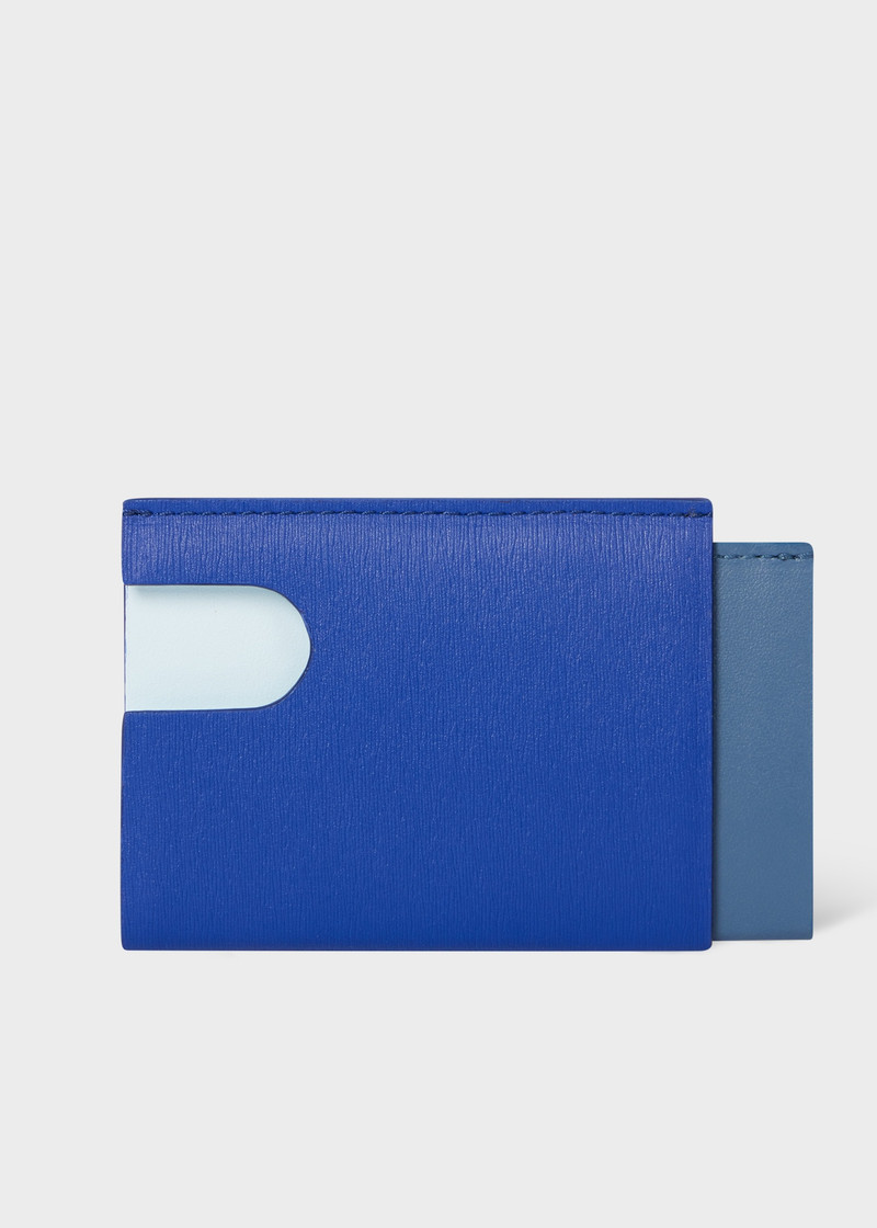 Paul Smith Blue Pop-Up Leather Card Holder outlook
